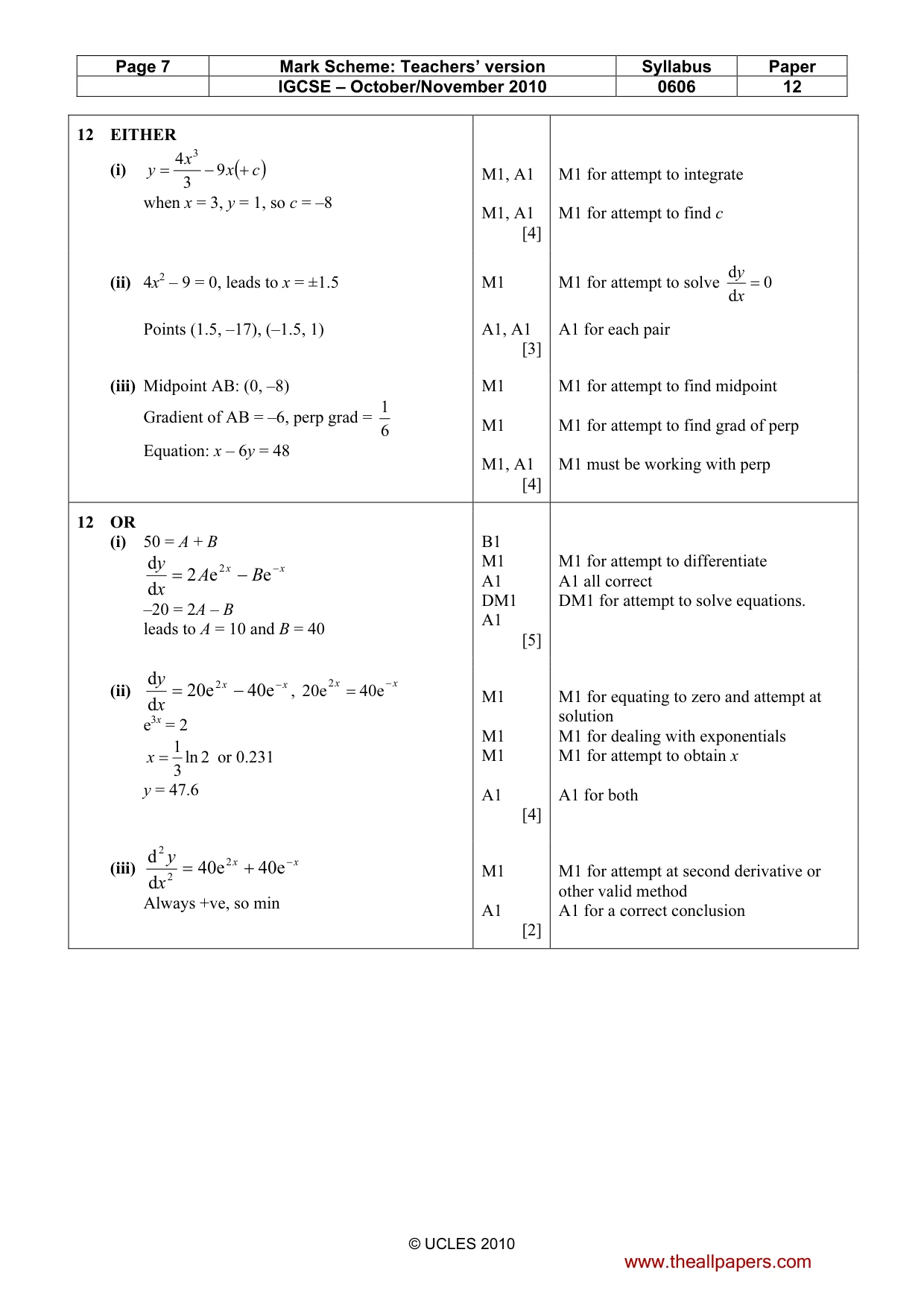 Mark scheme, page 7 of 7