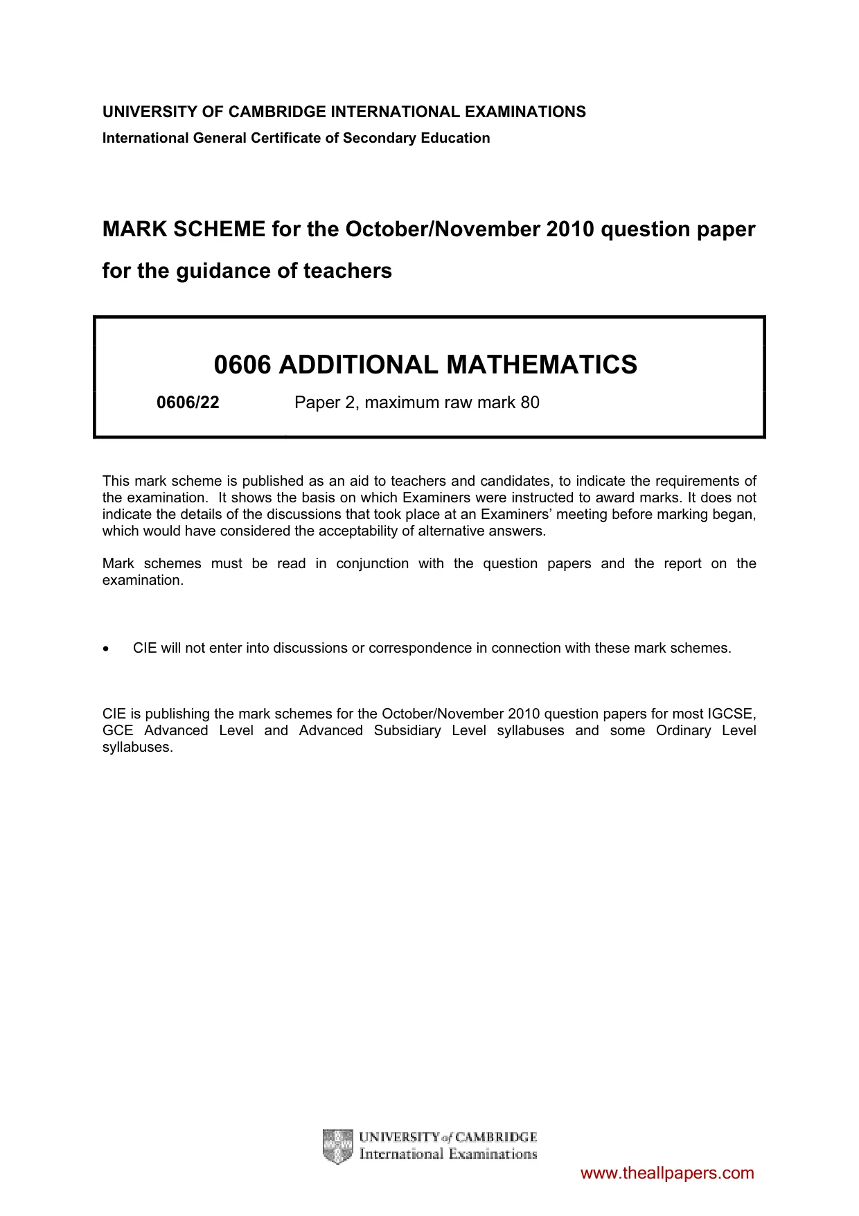 Mark scheme, page 1 of 7