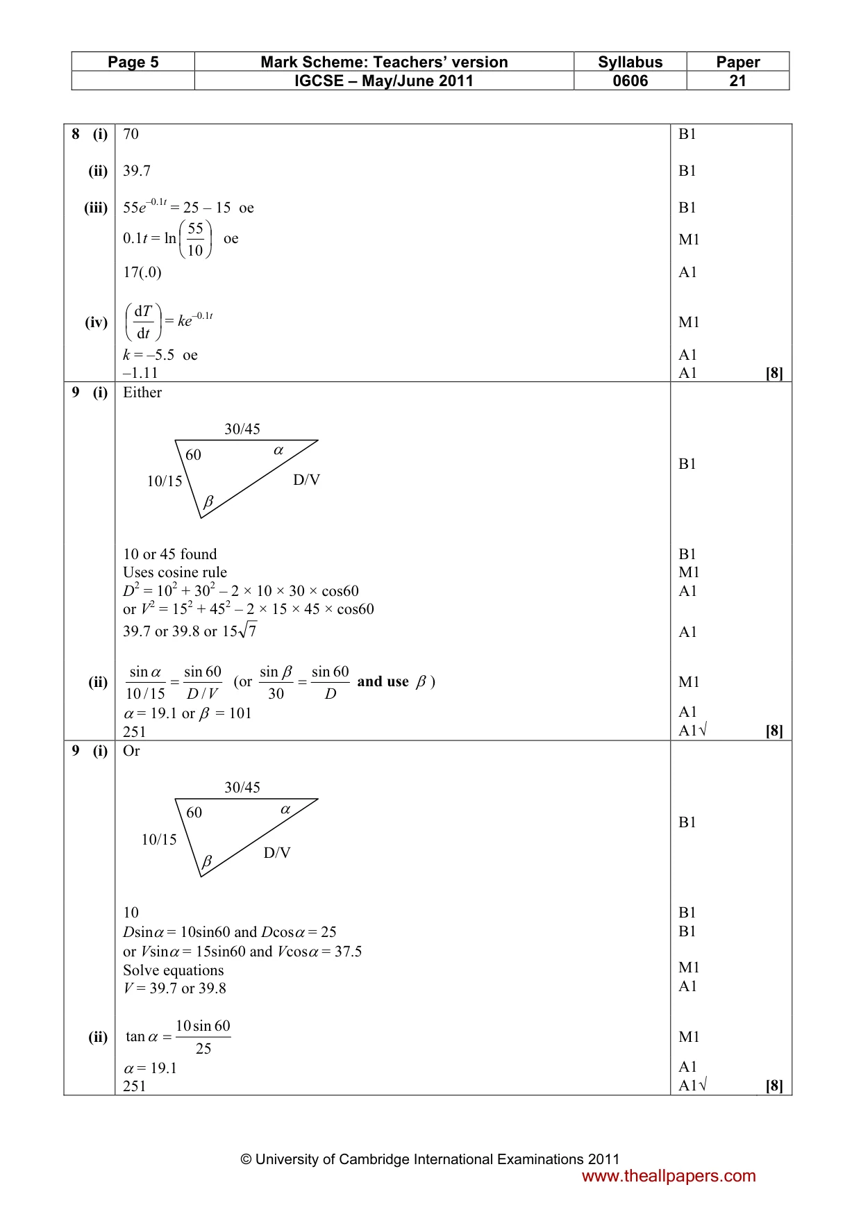 Mark scheme, page 5 of 6