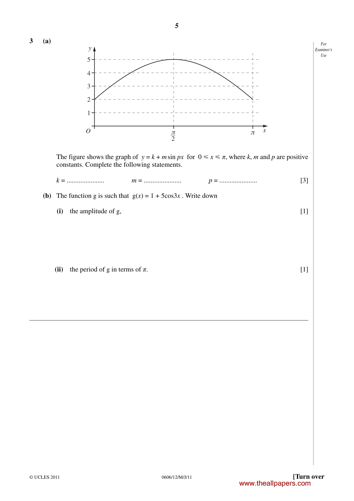 Cambridge IGCSE Mathematics - Additional 0606 2011 May/June Paper 1 · Variant 2 question paper, page 5 of 16