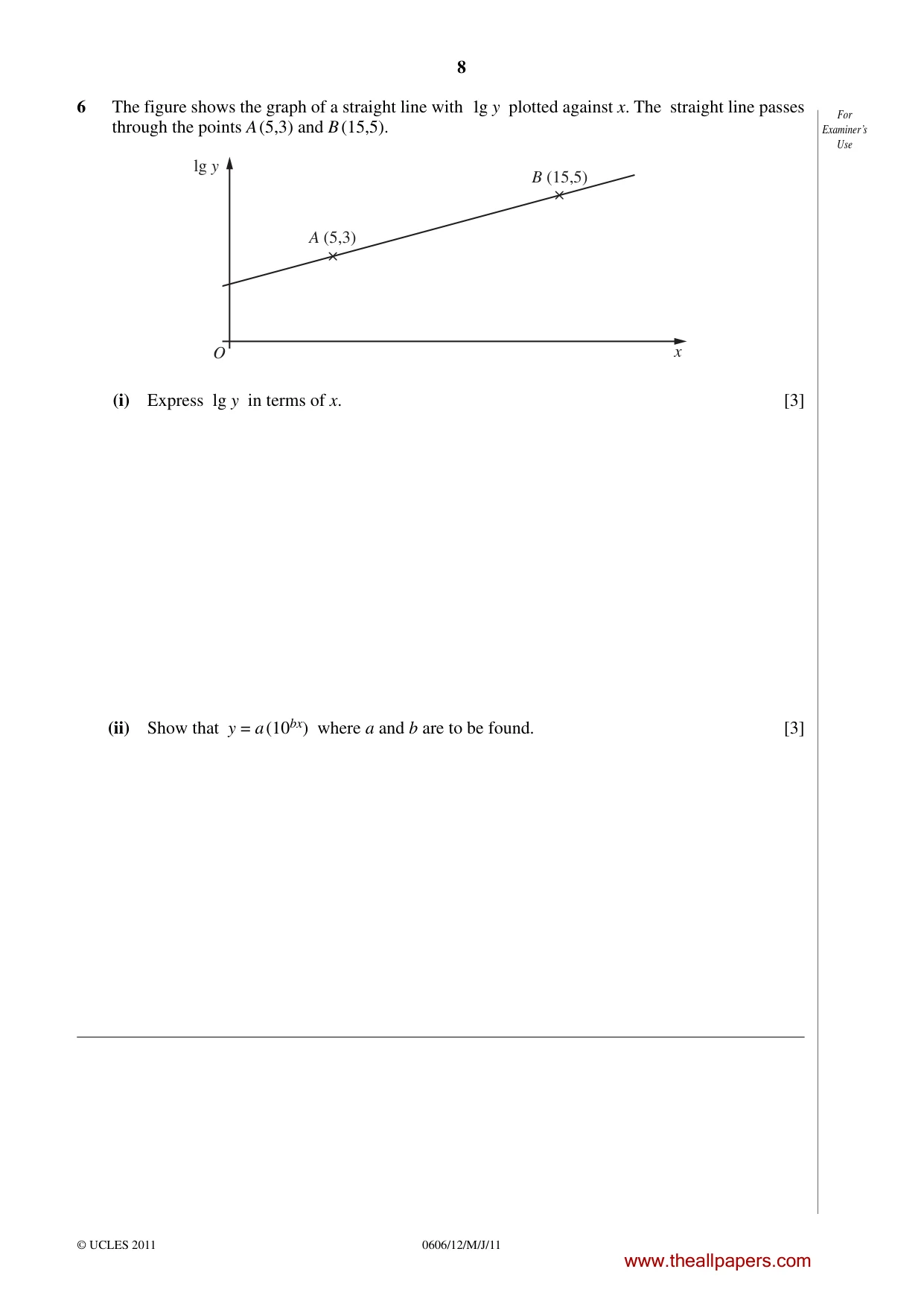 Cambridge IGCSE Mathematics - Additional 0606 2011 May/June Paper 1 · Variant 2 question paper, page 8 of 16