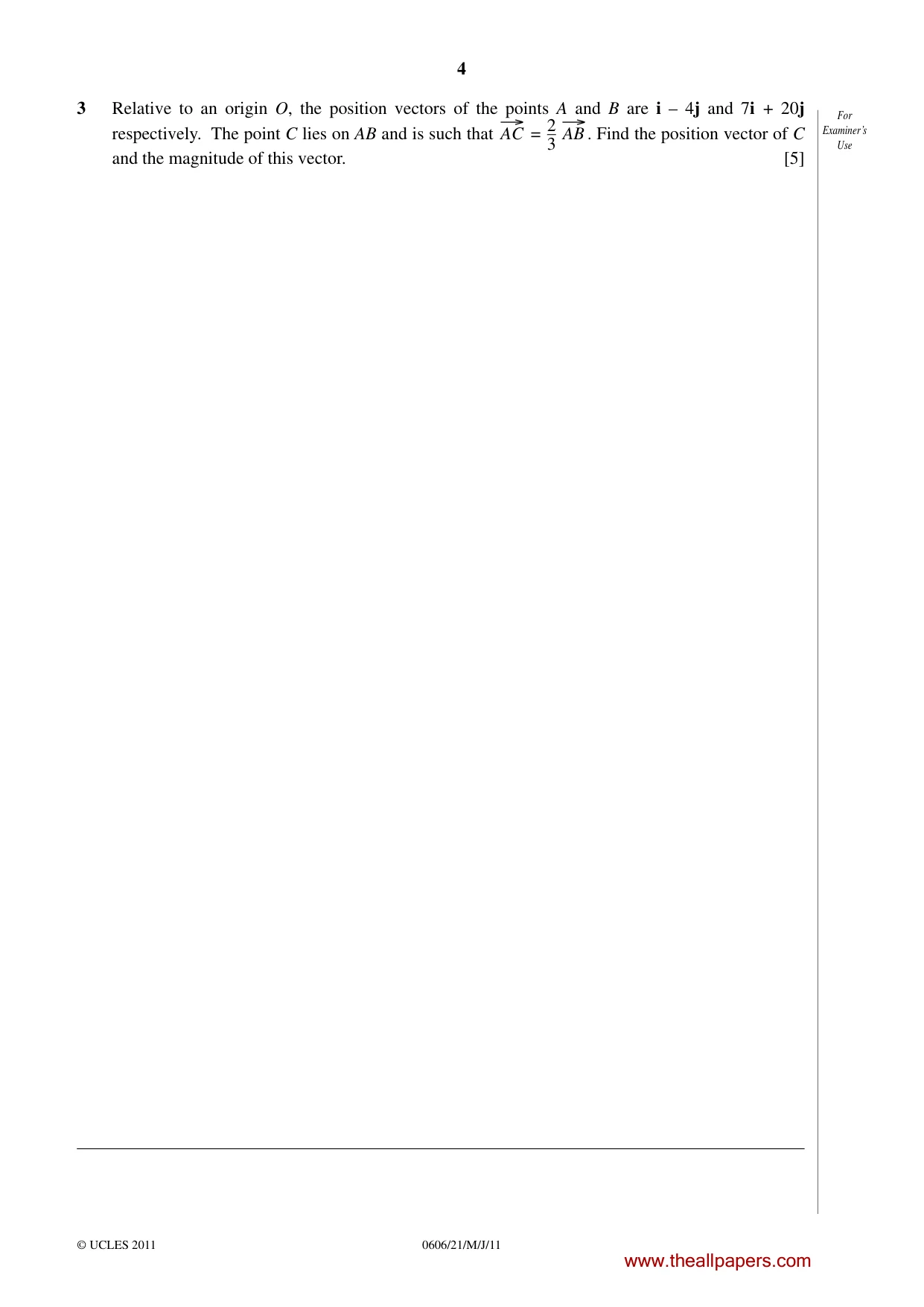 Cambridge IGCSE Mathematics - Additional 0606 2011 May/June Paper 2 · Variant 1 question paper, page 4 of 16
