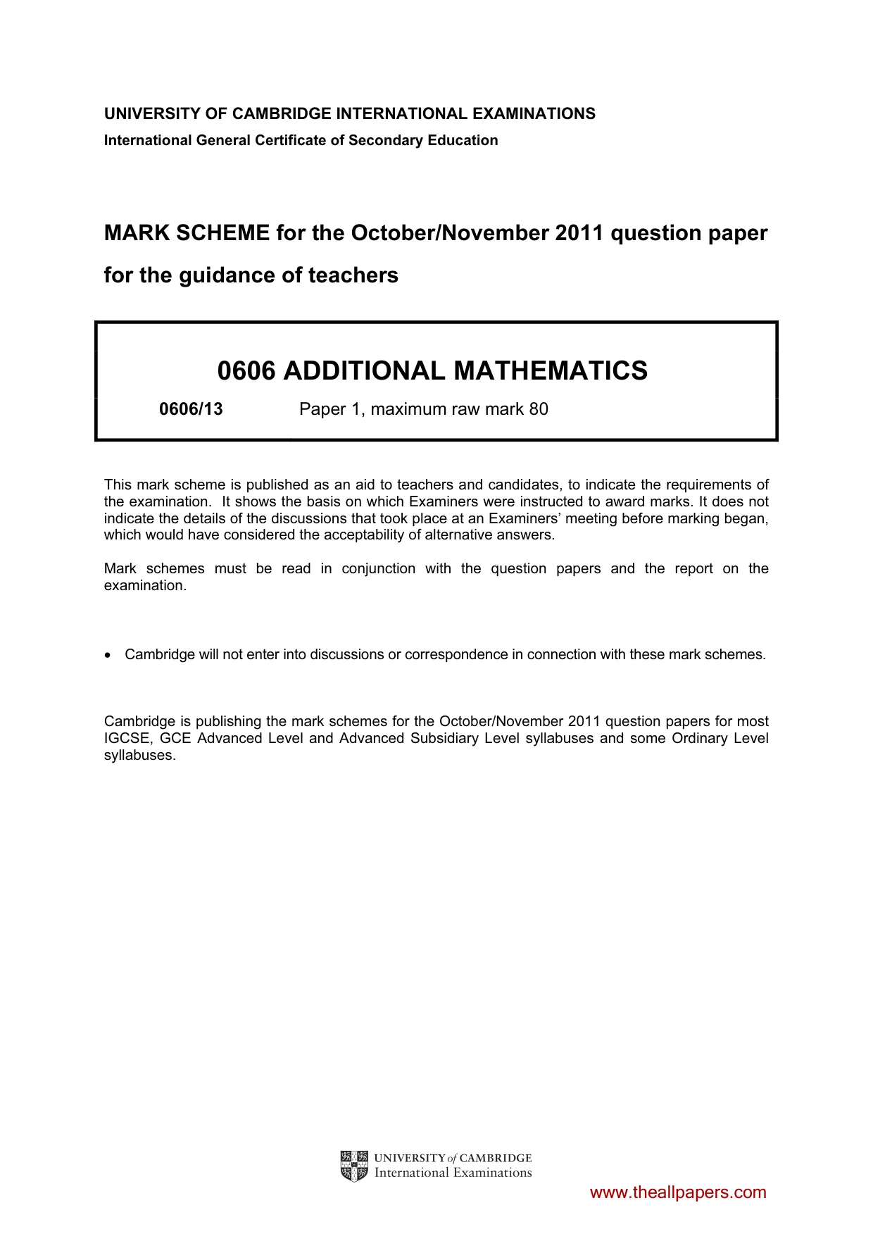 Mark scheme, page 1 of 8