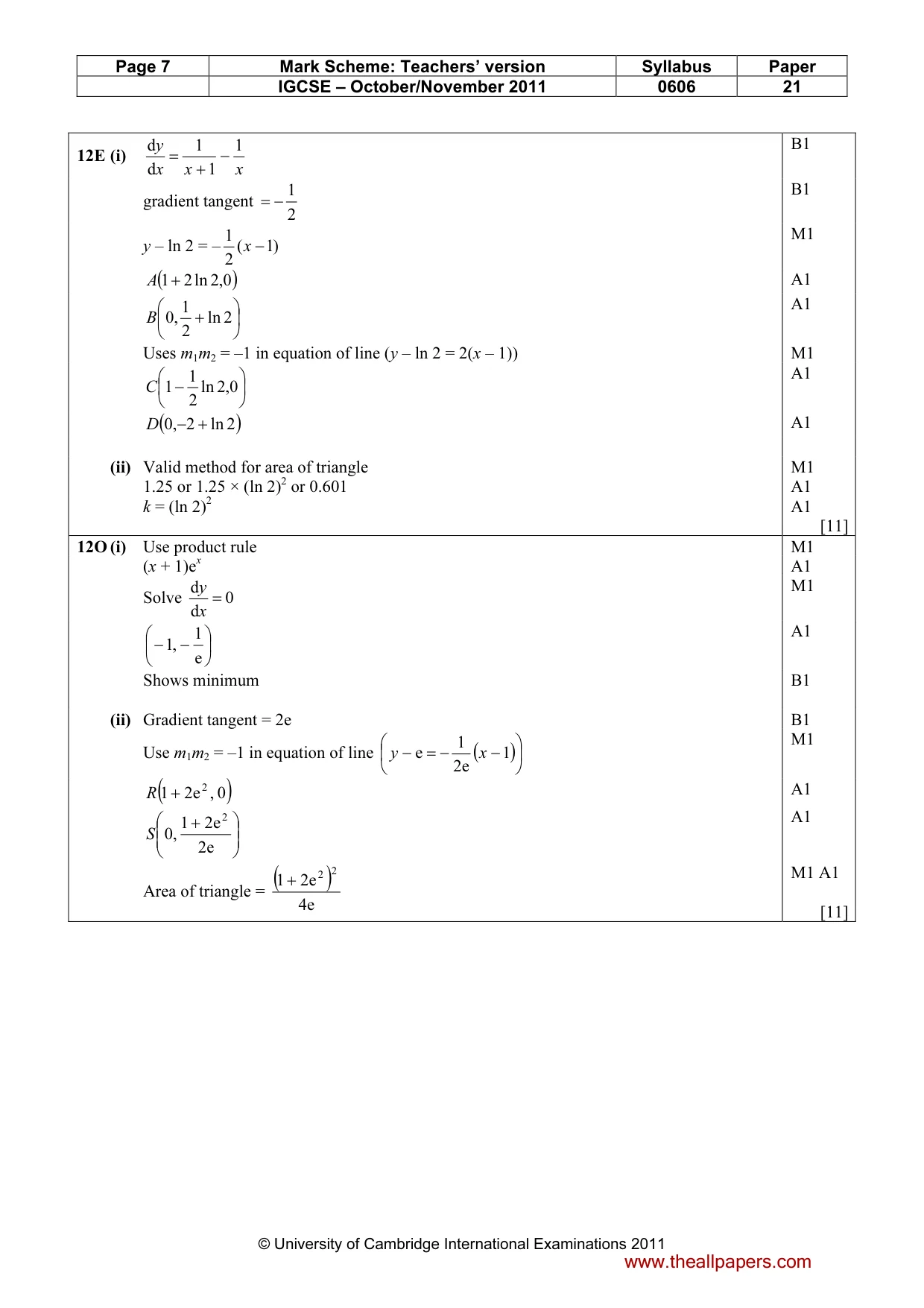 Mark scheme, page 7 of 7