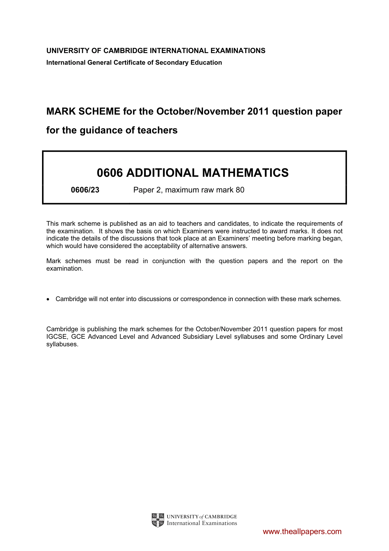Mark scheme, page 1 of 8