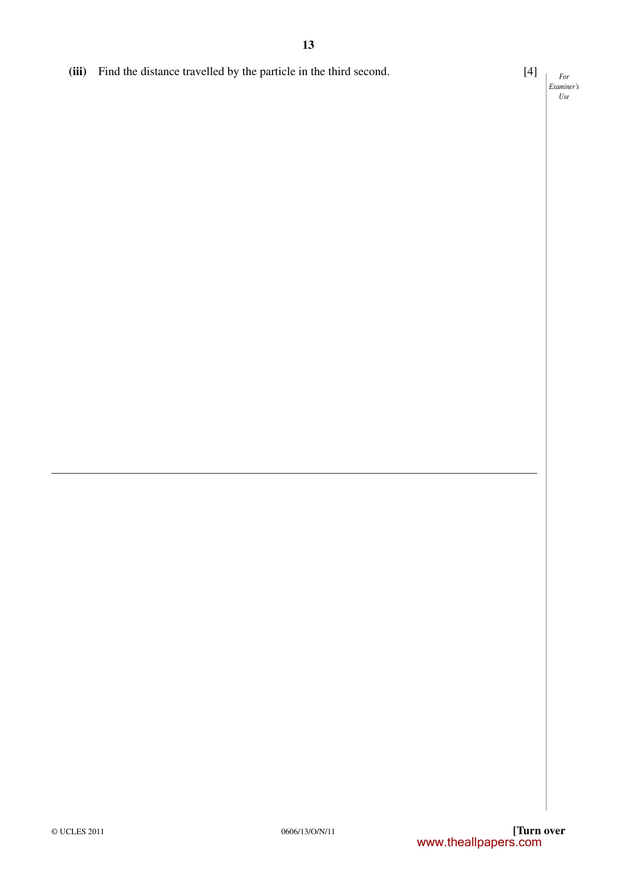 Cambridge IGCSE Mathematics - Additional 0606 2011 Oct/Nov Paper 1 · Variant 3 question paper, page 13 of 16