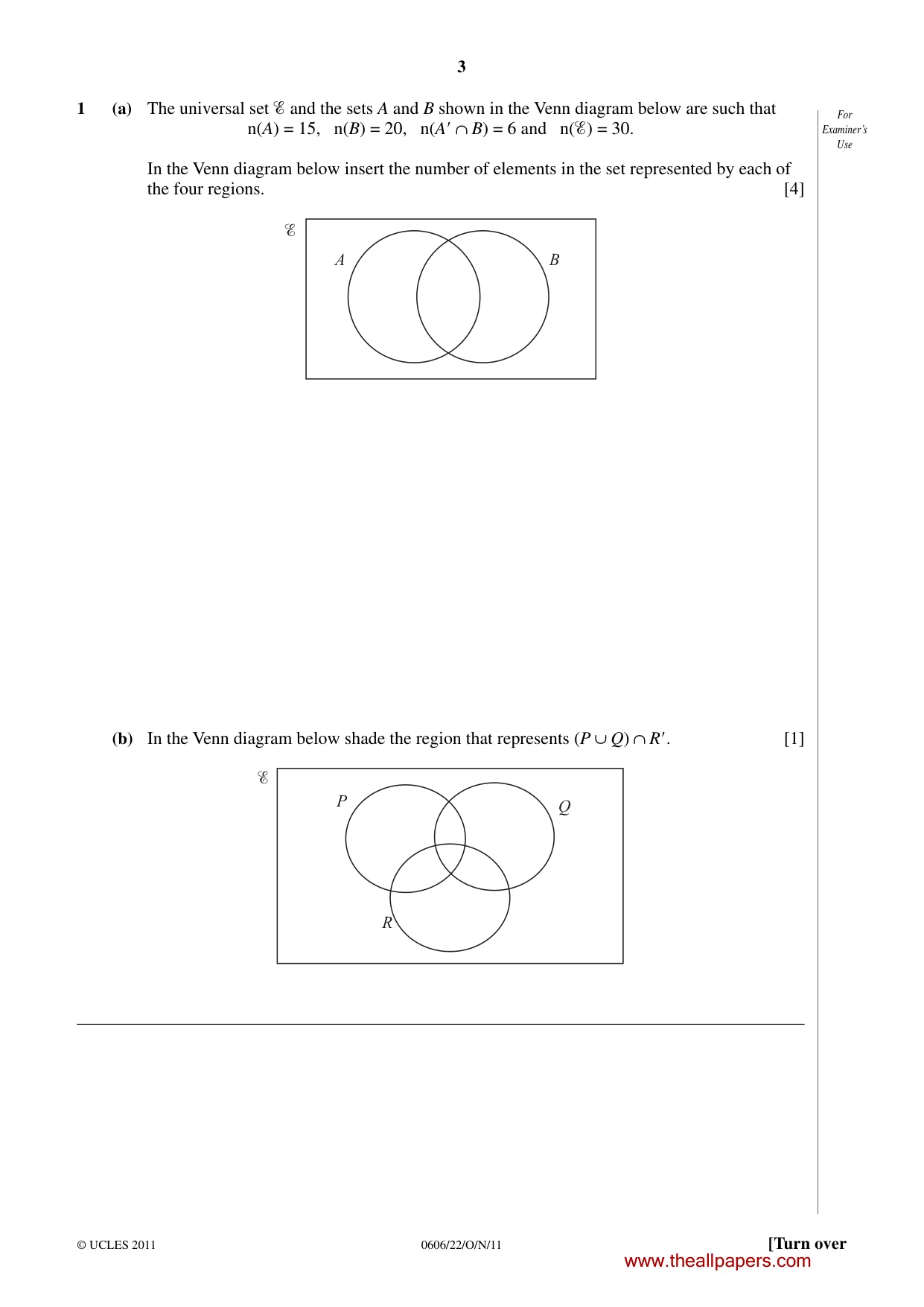Cambridge IGCSE Mathematics - Additional 0606 2011 Oct/Nov Paper 2 · Variant 2 question paper, page 3 of 16