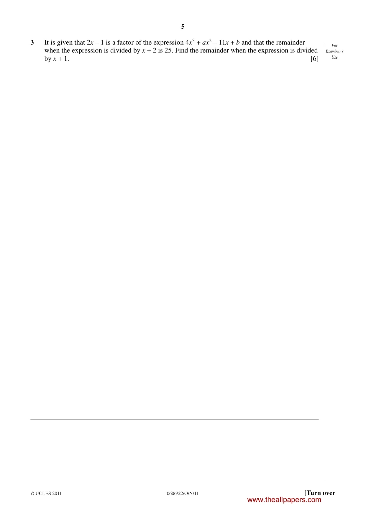 Cambridge IGCSE Mathematics - Additional 0606 2011 Oct/Nov Paper 2 · Variant 2 question paper, page 5 of 16