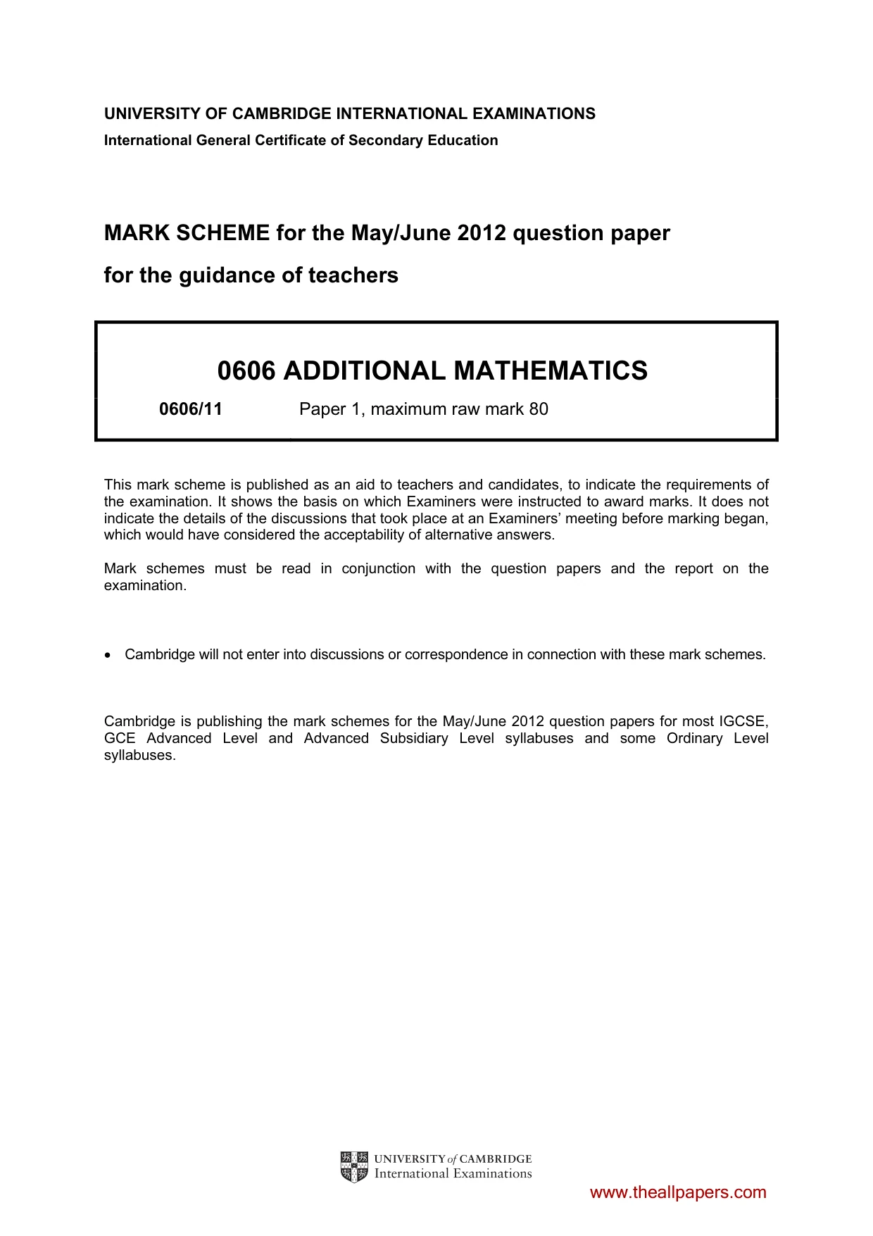Mark scheme, page 1 of 7