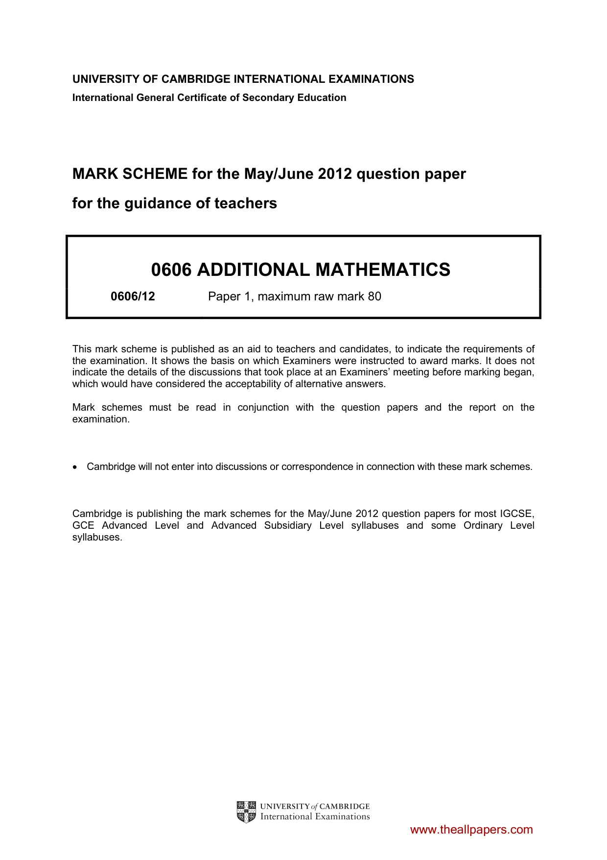 Mark scheme, page 1 of 9