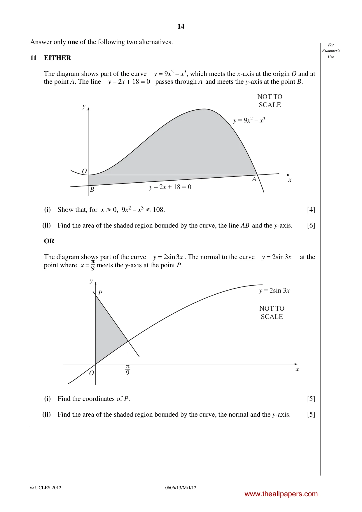 Cambridge IGCSE Mathematics - Additional 0606 2012 May/June Paper 1 · Variant 3 question paper, page 14 of 16