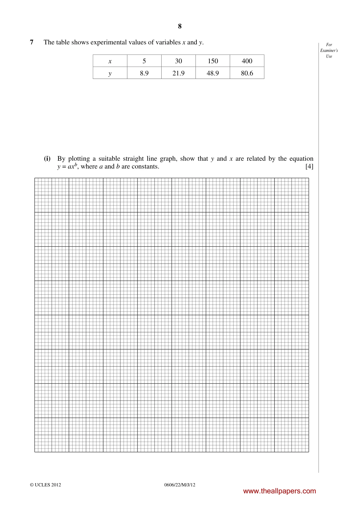 Cambridge IGCSE Mathematics - Additional 0606 2012 May/June Paper 2 · Variant 2 question paper, page 8 of 16