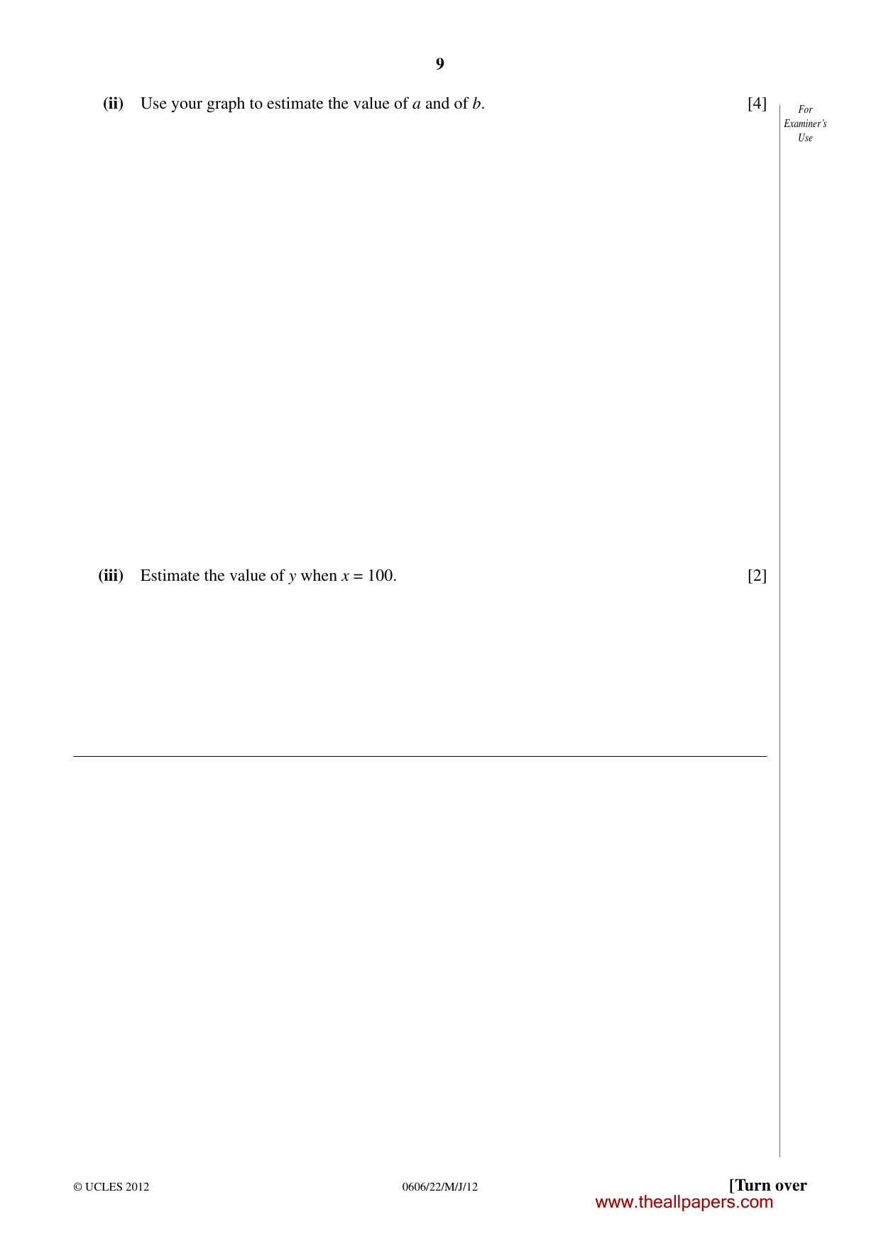Cambridge IGCSE Mathematics - Additional 0606 2012 May/June Paper 2 · Variant 2 question paper, page 9 of 16