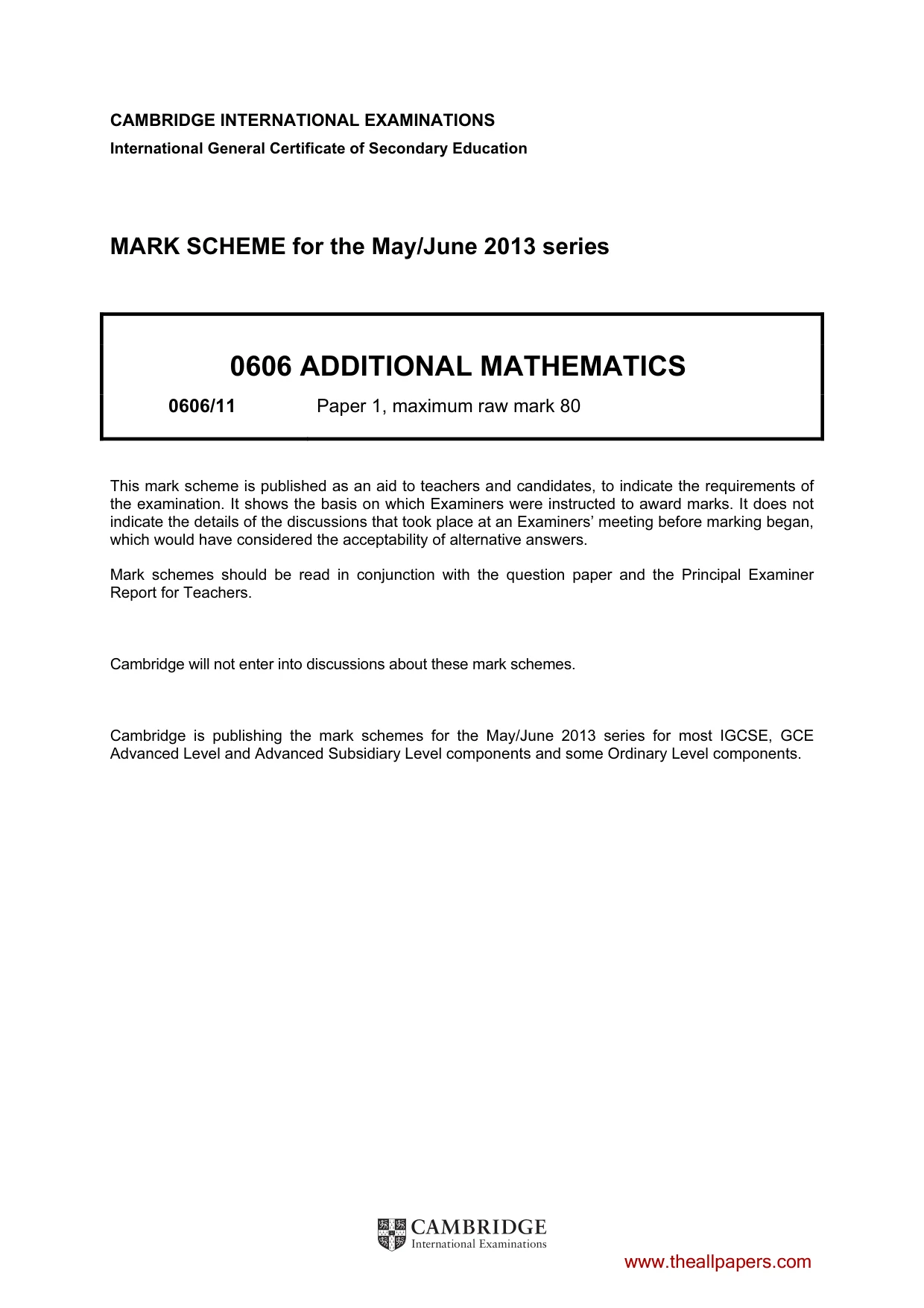 Mark scheme, page 1 of 9