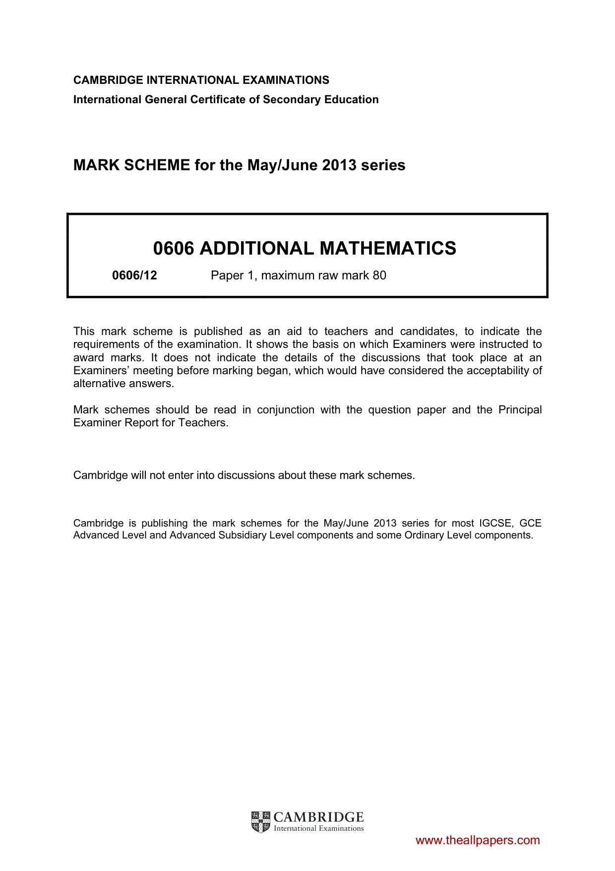 Mark scheme, page 1 of 9