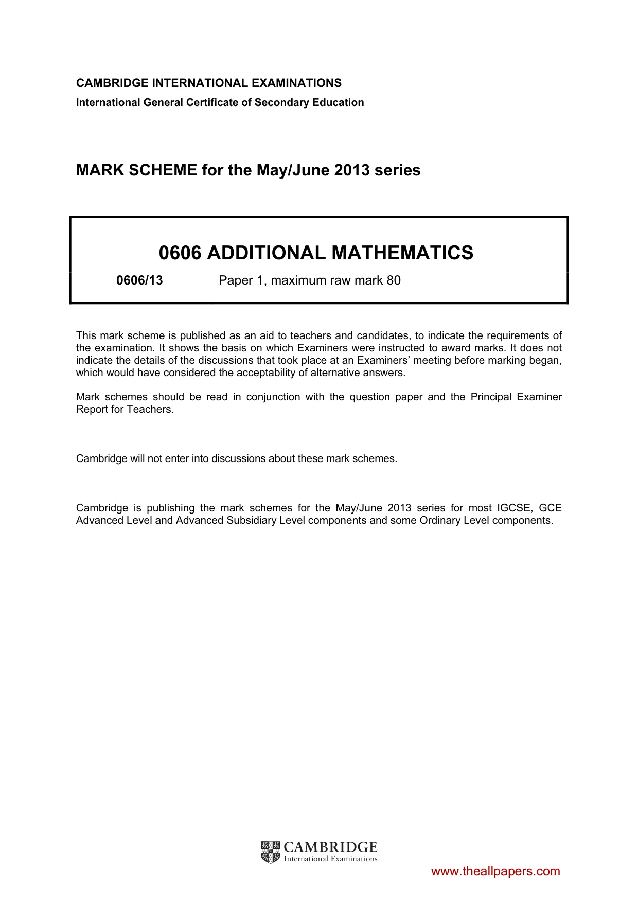 Mark scheme, page 1 of 9
