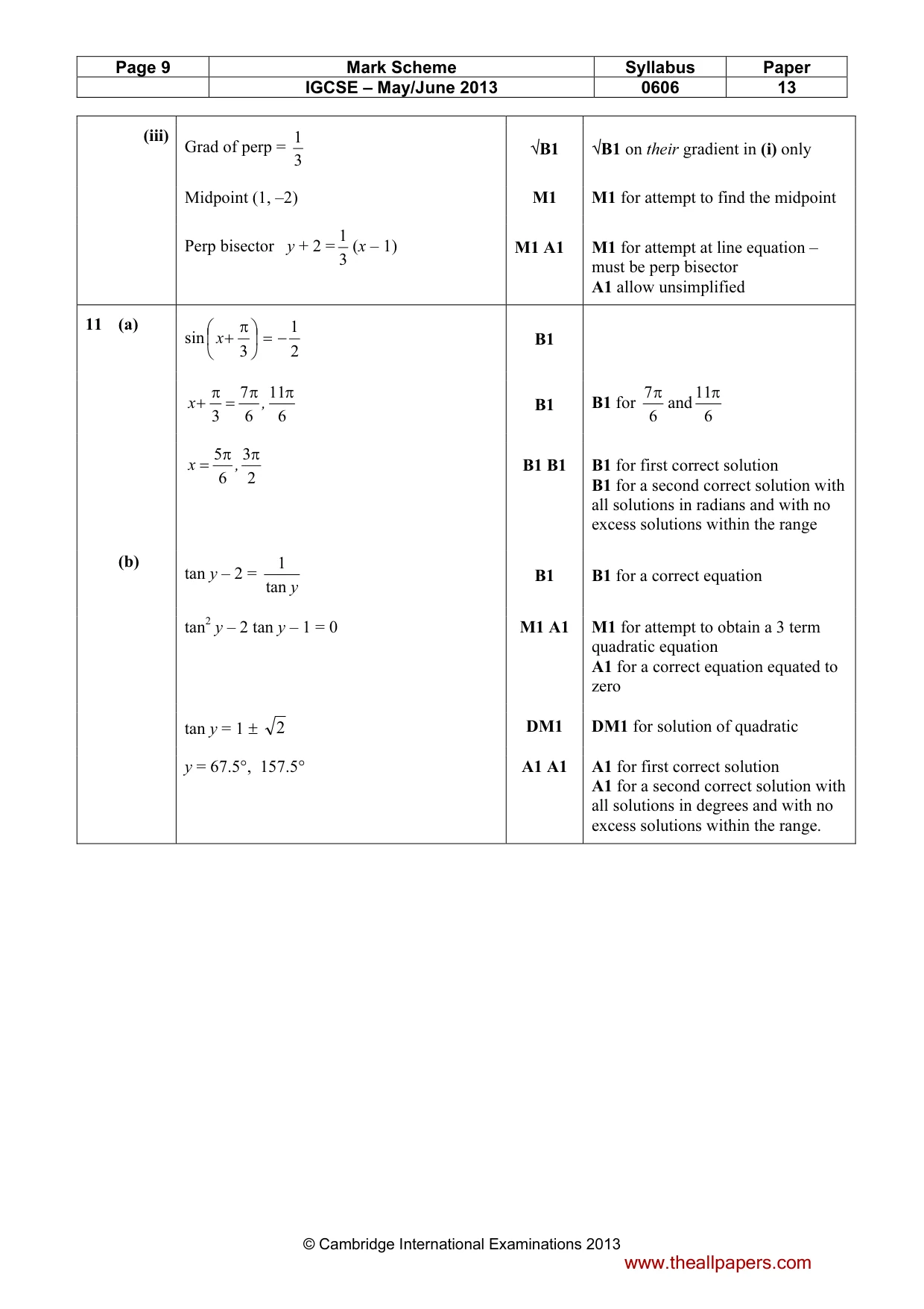 Mark scheme, page 9 of 9