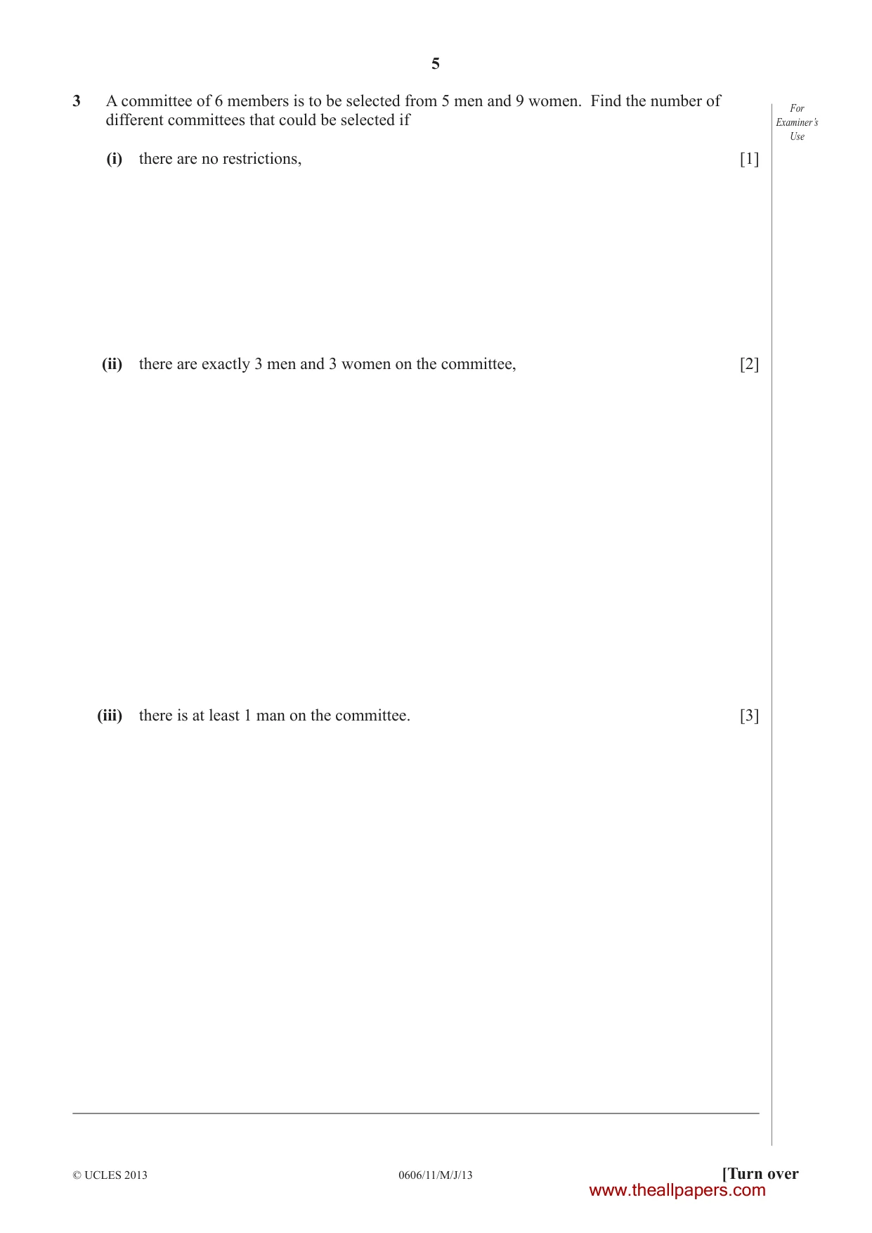 Cambridge IGCSE Mathematics - Additional 0606 2013 May/June Paper 1 · Variant 1 question paper, page 5 of 16