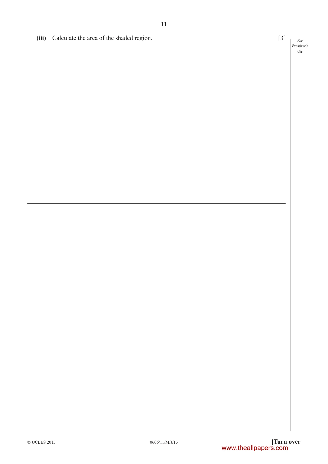 Cambridge IGCSE Mathematics - Additional 0606 2013 May/June Paper 1 · Variant 1 question paper, page 11 of 16