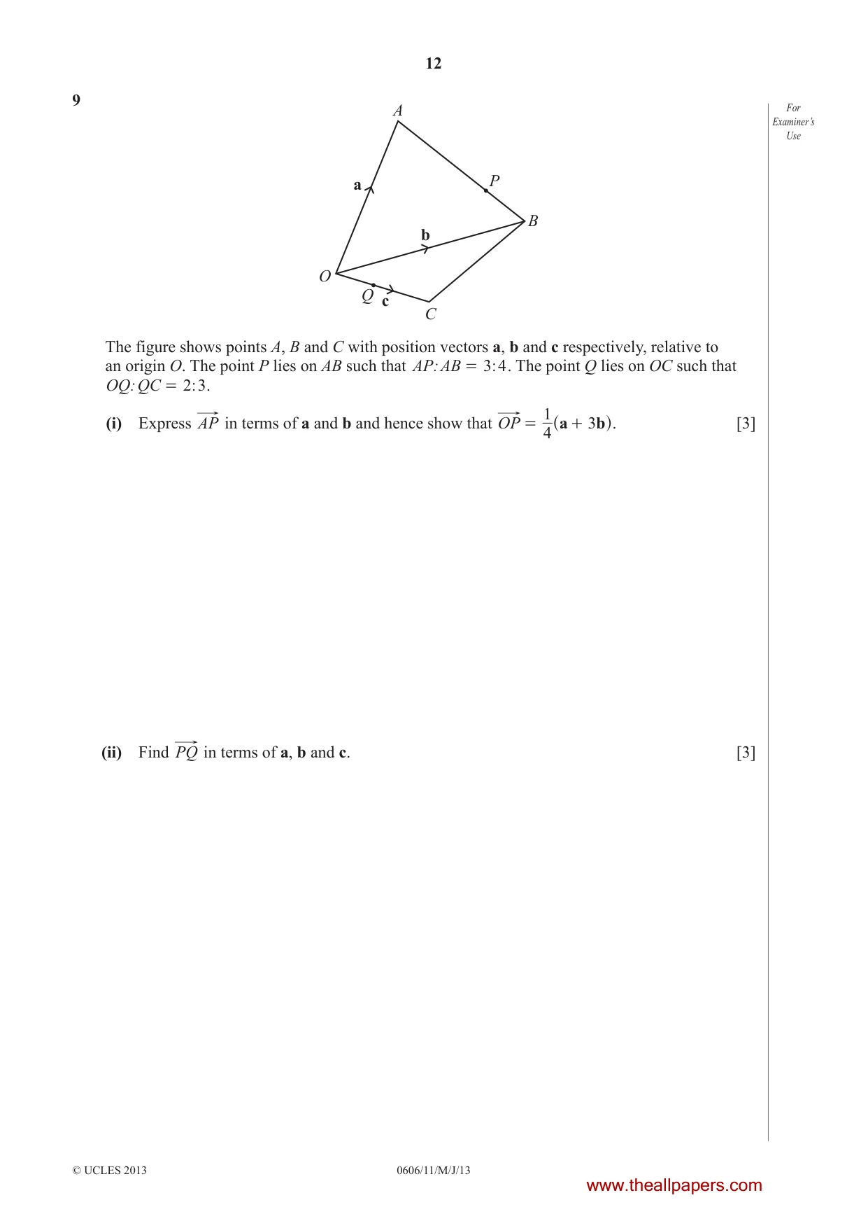 Cambridge IGCSE Mathematics - Additional 0606 2013 May/June Paper 1 · Variant 1 question paper, page 12 of 16