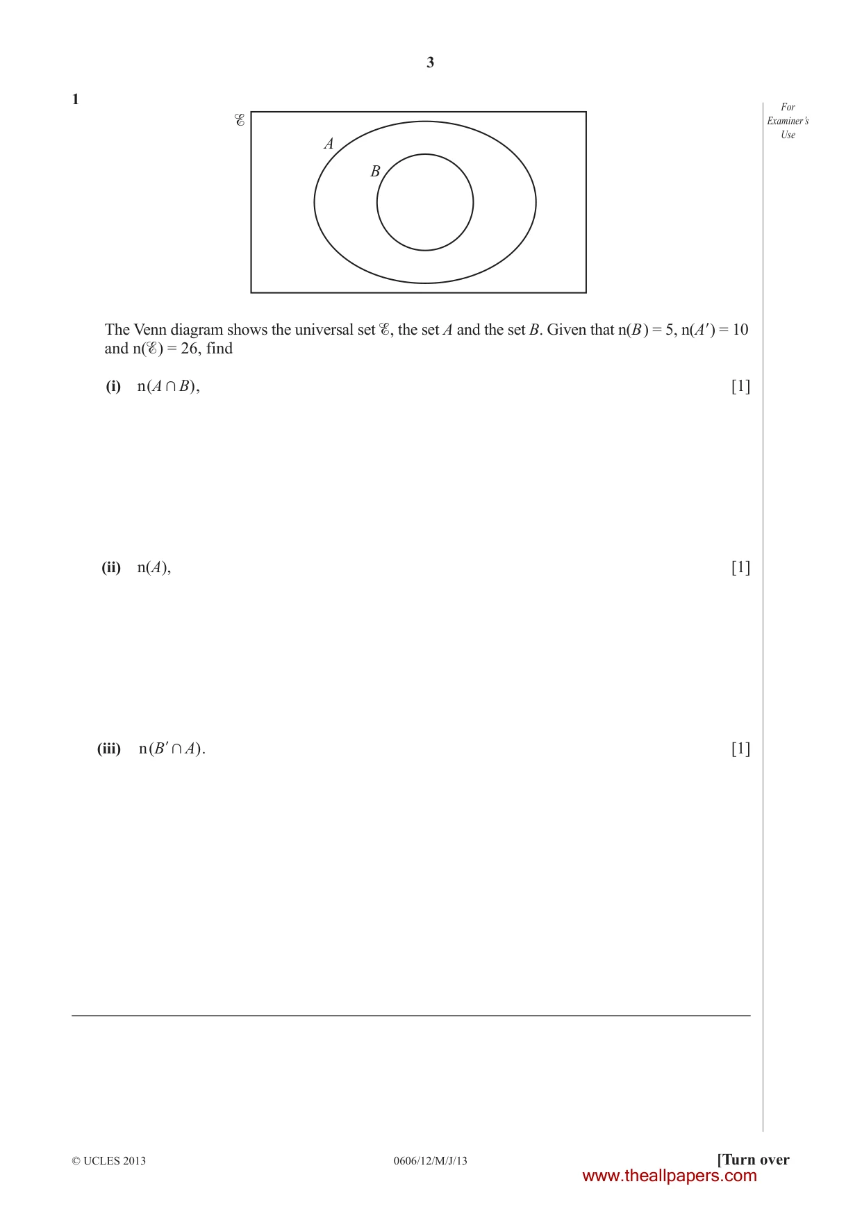 Cambridge IGCSE Mathematics - Additional 0606 2013 May/June Paper 1 · Variant 2 question paper, page 3 of 20