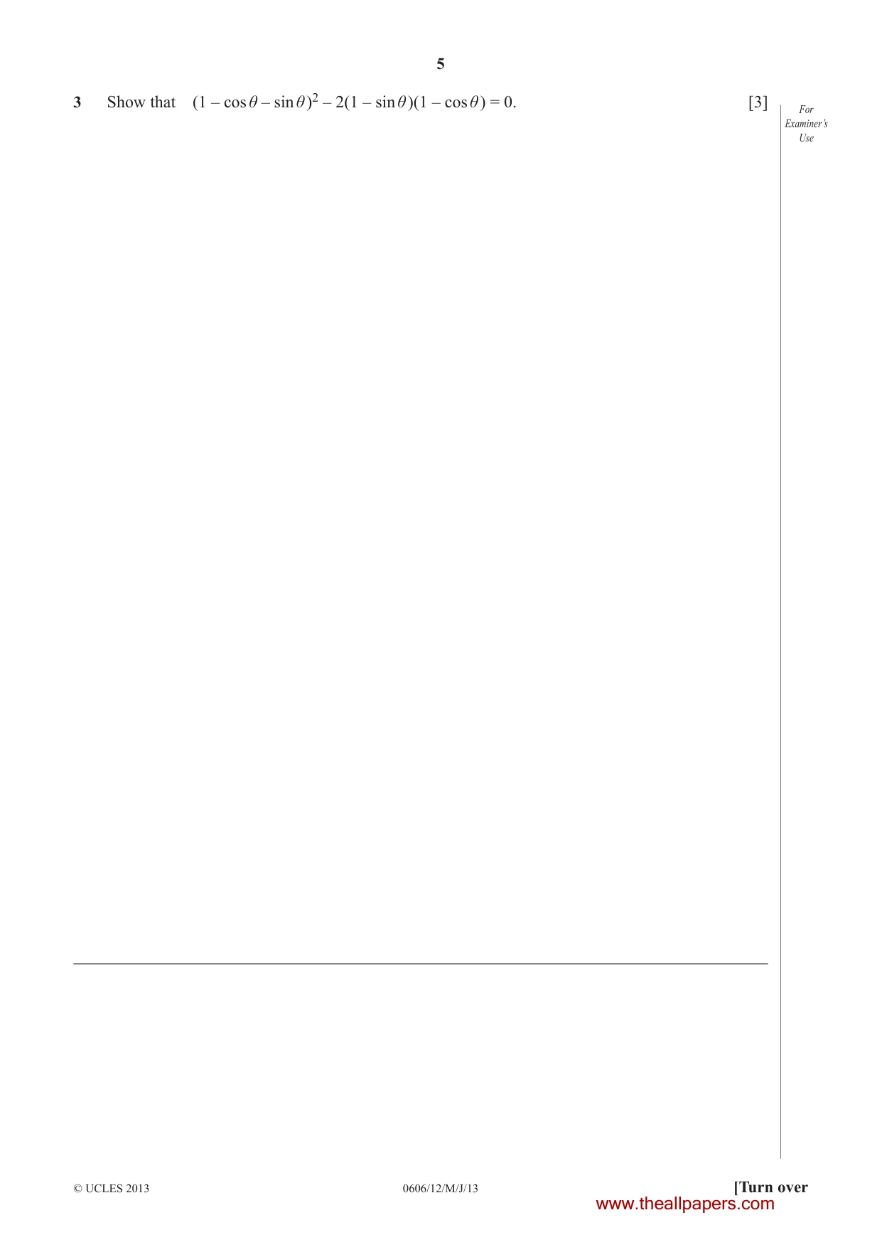 Cambridge IGCSE Mathematics - Additional 0606 2013 May/June Paper 1 · Variant 2 question paper, page 5 of 20