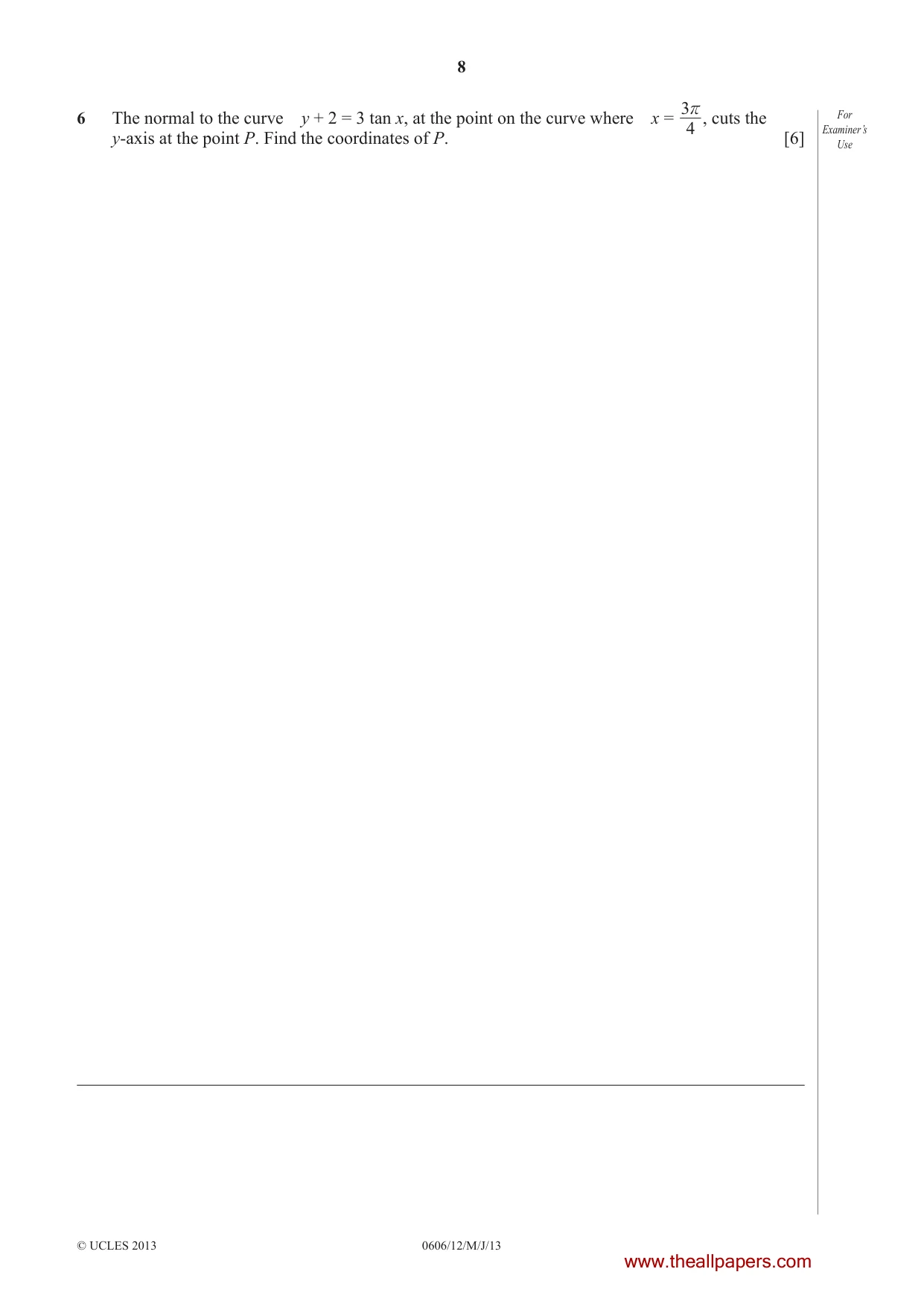 Cambridge IGCSE Mathematics - Additional 0606 2013 May/June Paper 1 · Variant 2 question paper, page 8 of 20
