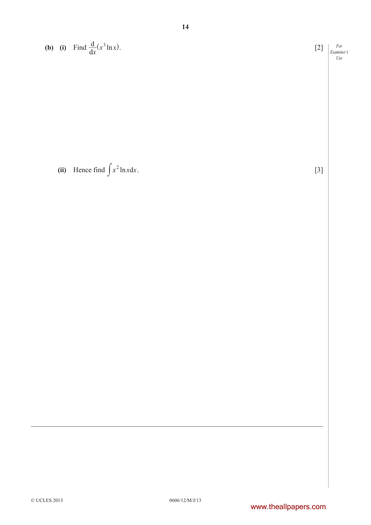 Cambridge IGCSE Mathematics - Additional 0606 2013 May/June Paper 1 · Variant 2 question paper, page 14 of 20