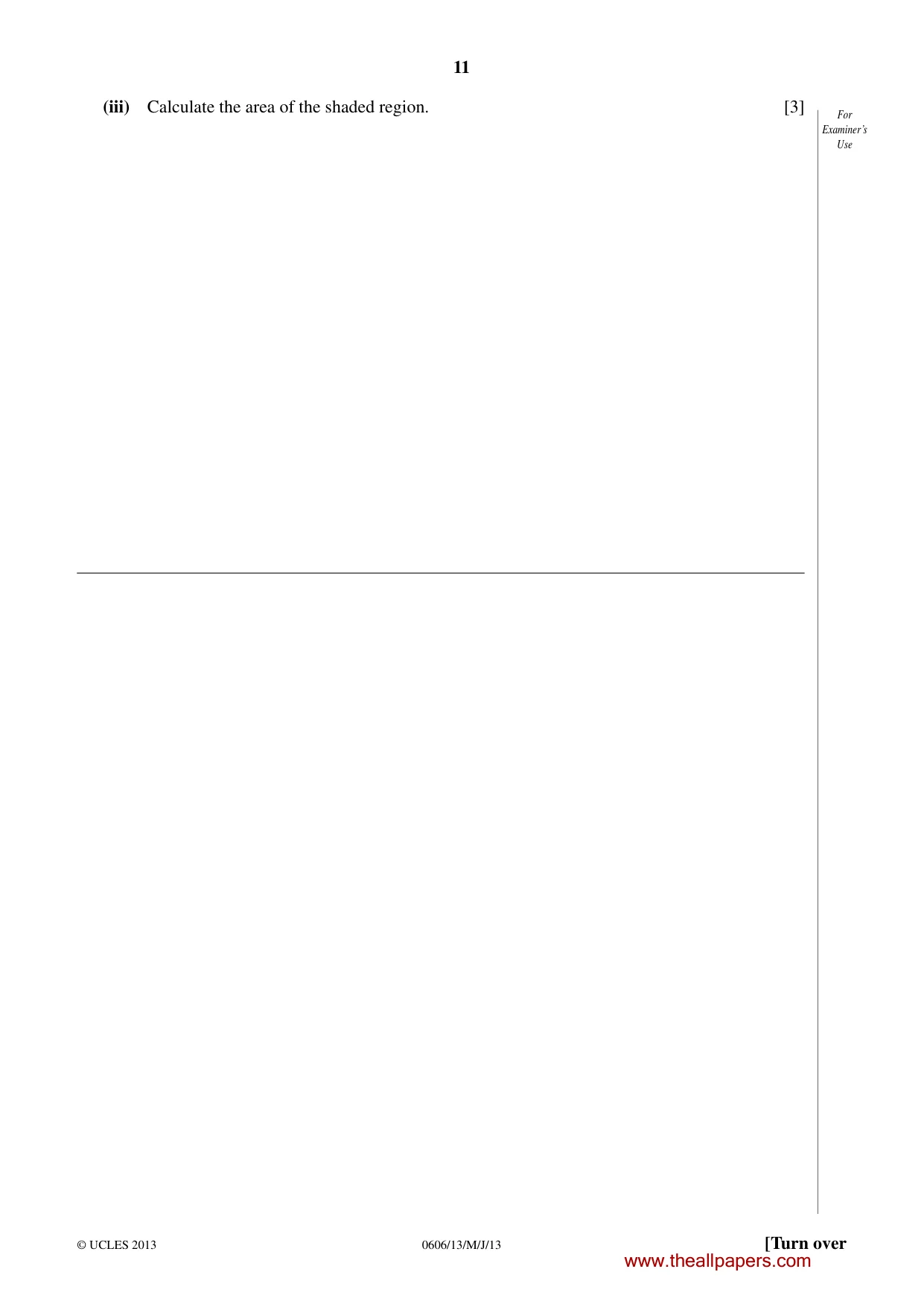 Cambridge IGCSE Mathematics - Additional 0606 2013 May/June Paper 1 · Variant 3 question paper, page 11 of 16