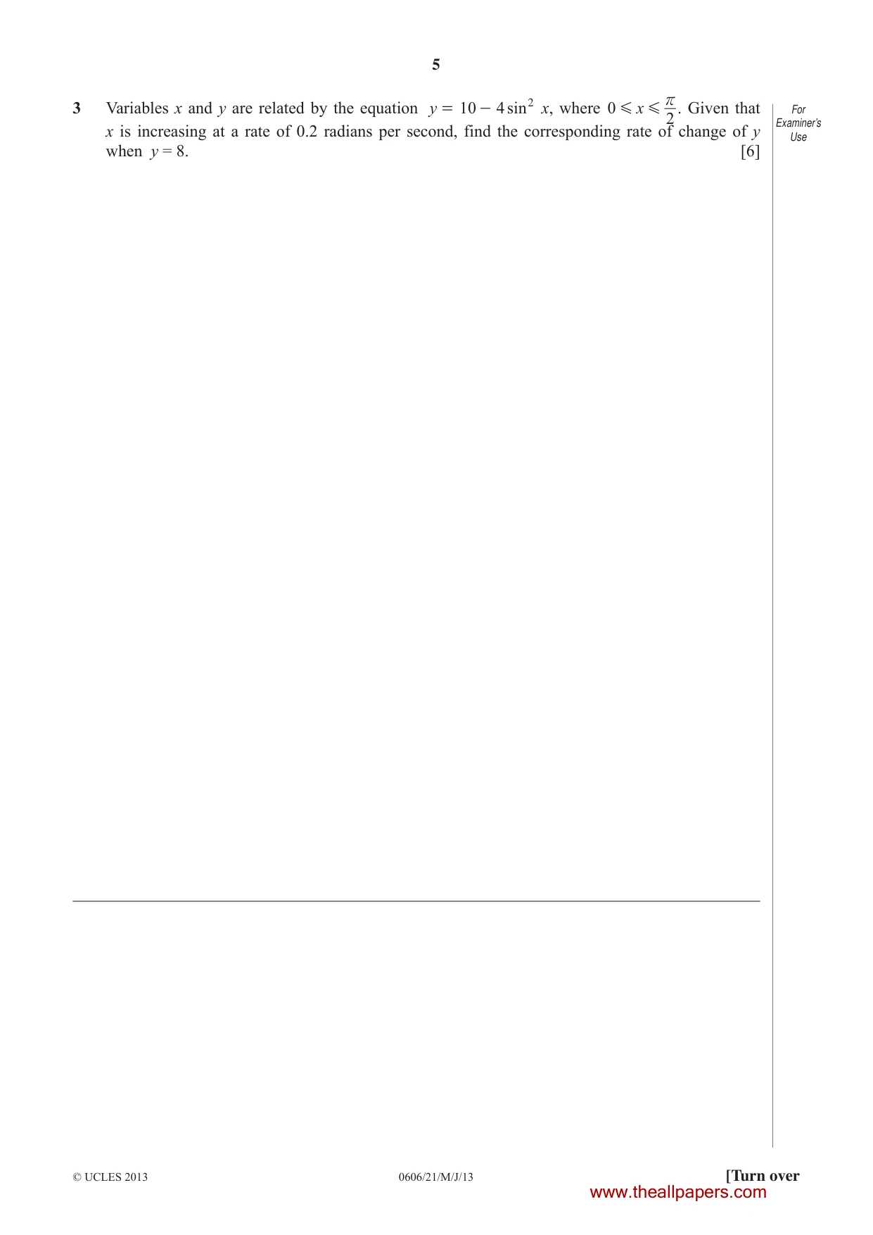 Cambridge IGCSE Mathematics - Additional 0606 2013 May/June Paper 2 · Variant 1 question paper, page 5 of 16