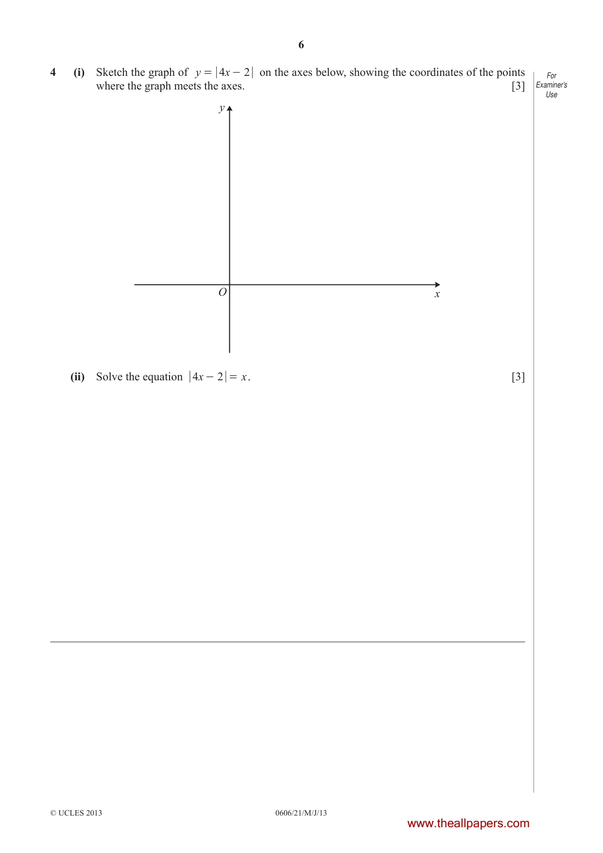 Cambridge IGCSE Mathematics - Additional 0606 2013 May/June Paper 2 · Variant 1 question paper, page 6 of 16