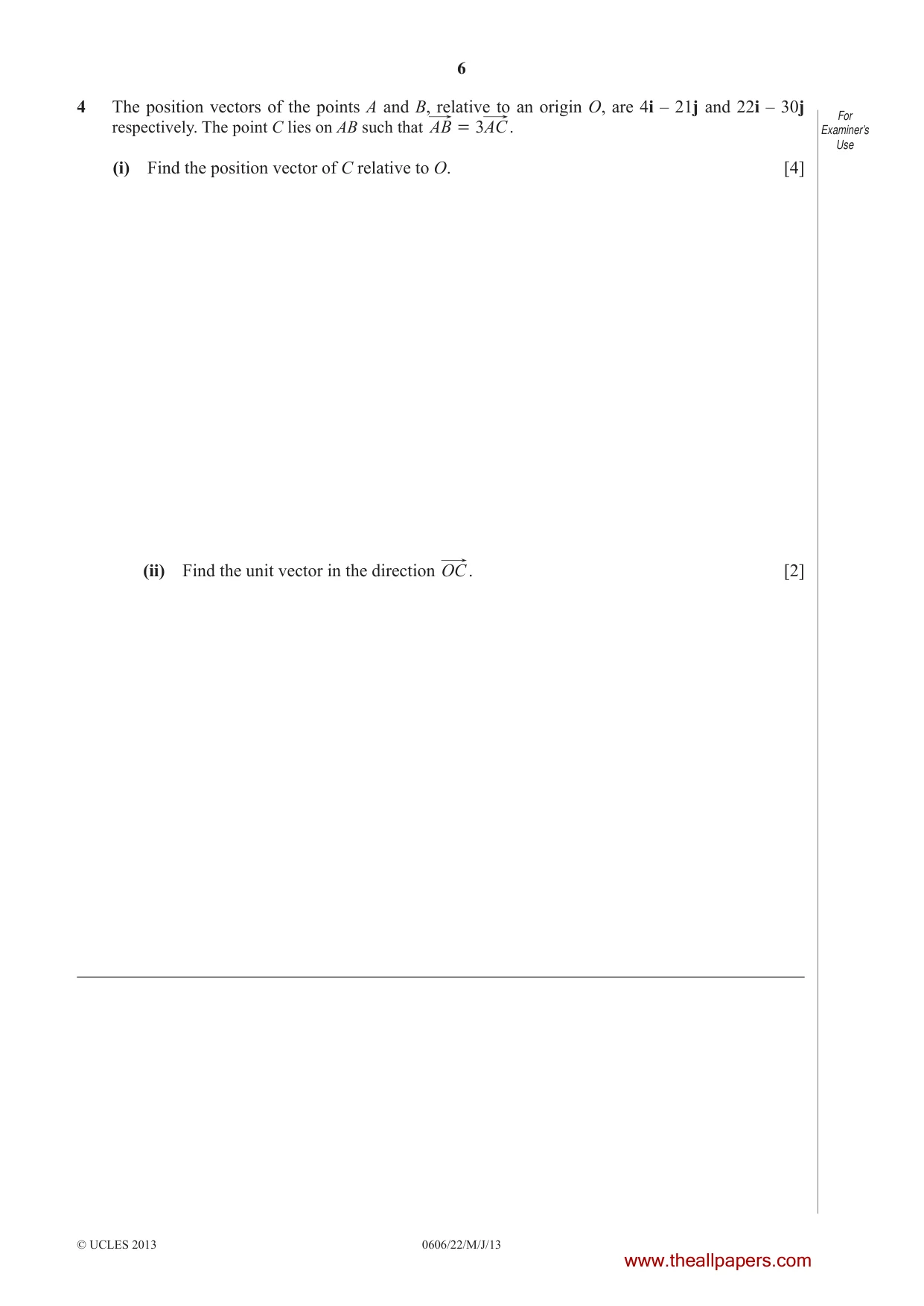 Cambridge IGCSE Mathematics - Additional 0606 2013 May/June Paper 2 · Variant 2 question paper, page 6 of 16