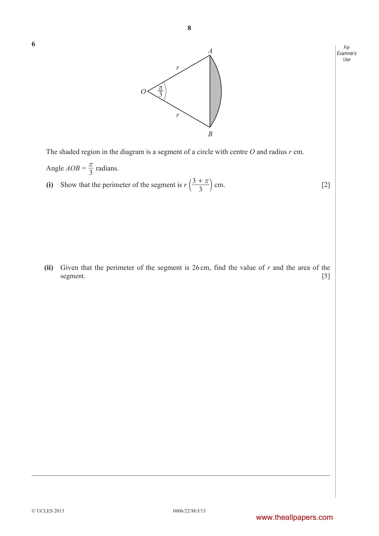 Cambridge IGCSE Mathematics - Additional 0606 2013 May/June Paper 2 · Variant 2 question paper, page 8 of 16