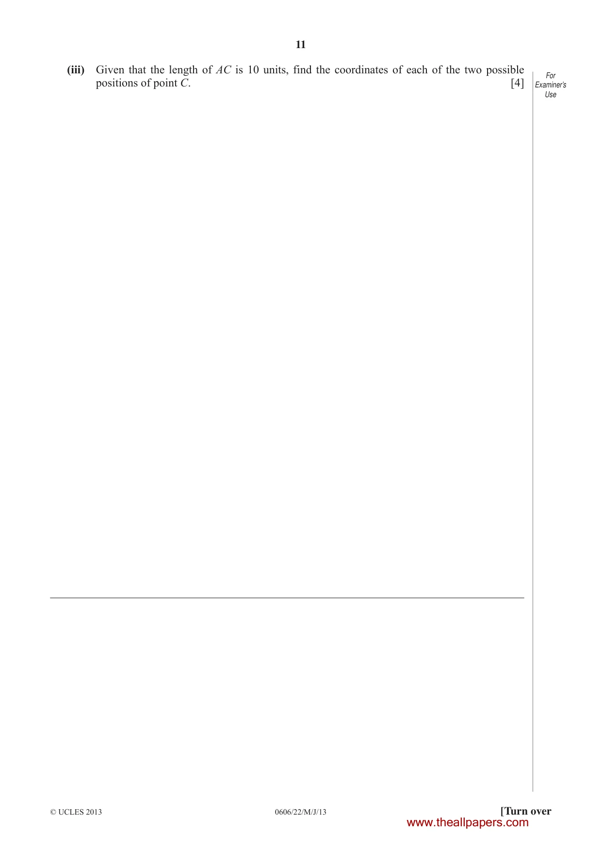 Cambridge IGCSE Mathematics - Additional 0606 2013 May/June Paper 2 · Variant 2 question paper, page 11 of 16
