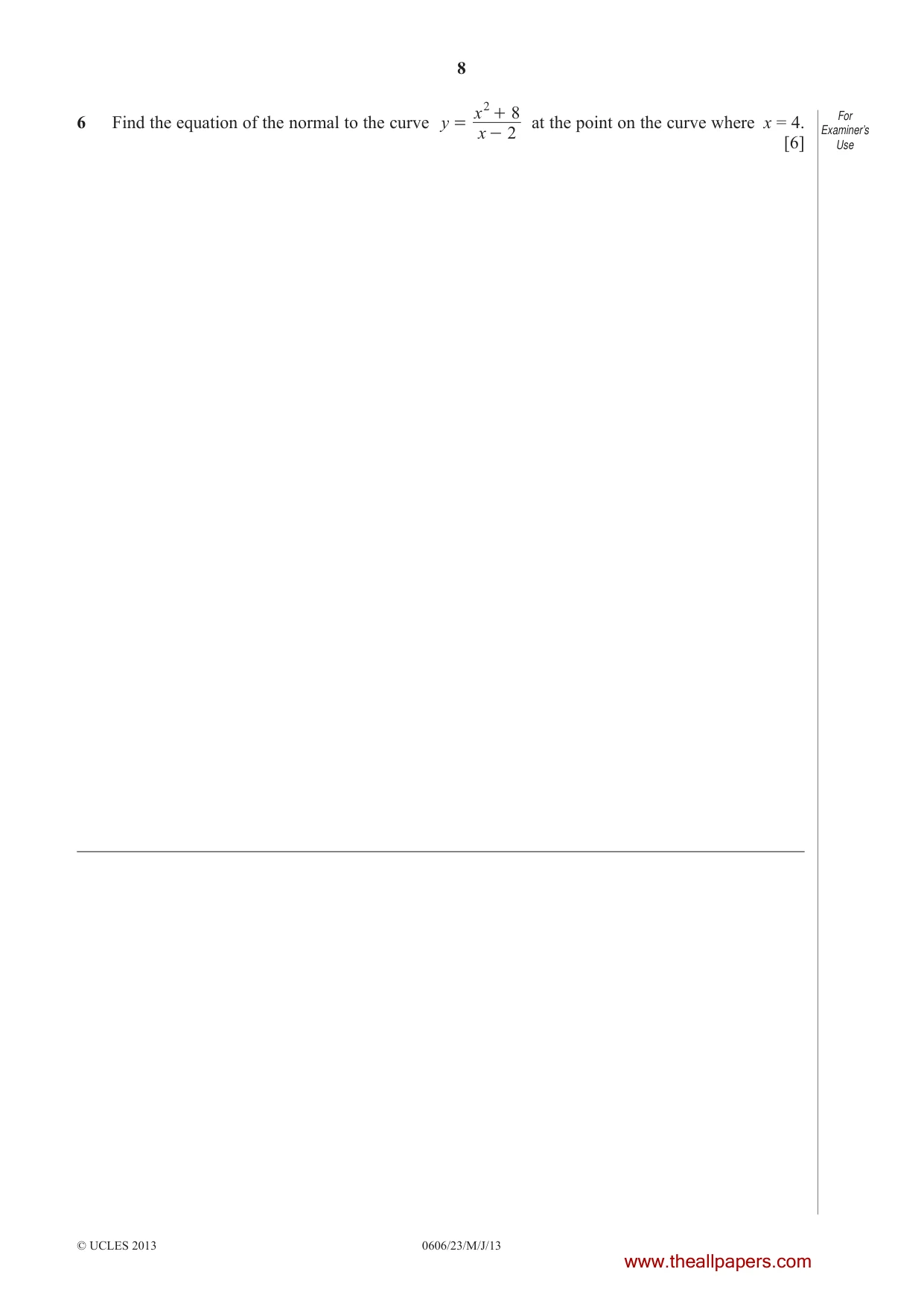 Cambridge IGCSE Mathematics - Additional 0606 2013 May/June Paper 2 · Variant 3 question paper, page 8 of 16