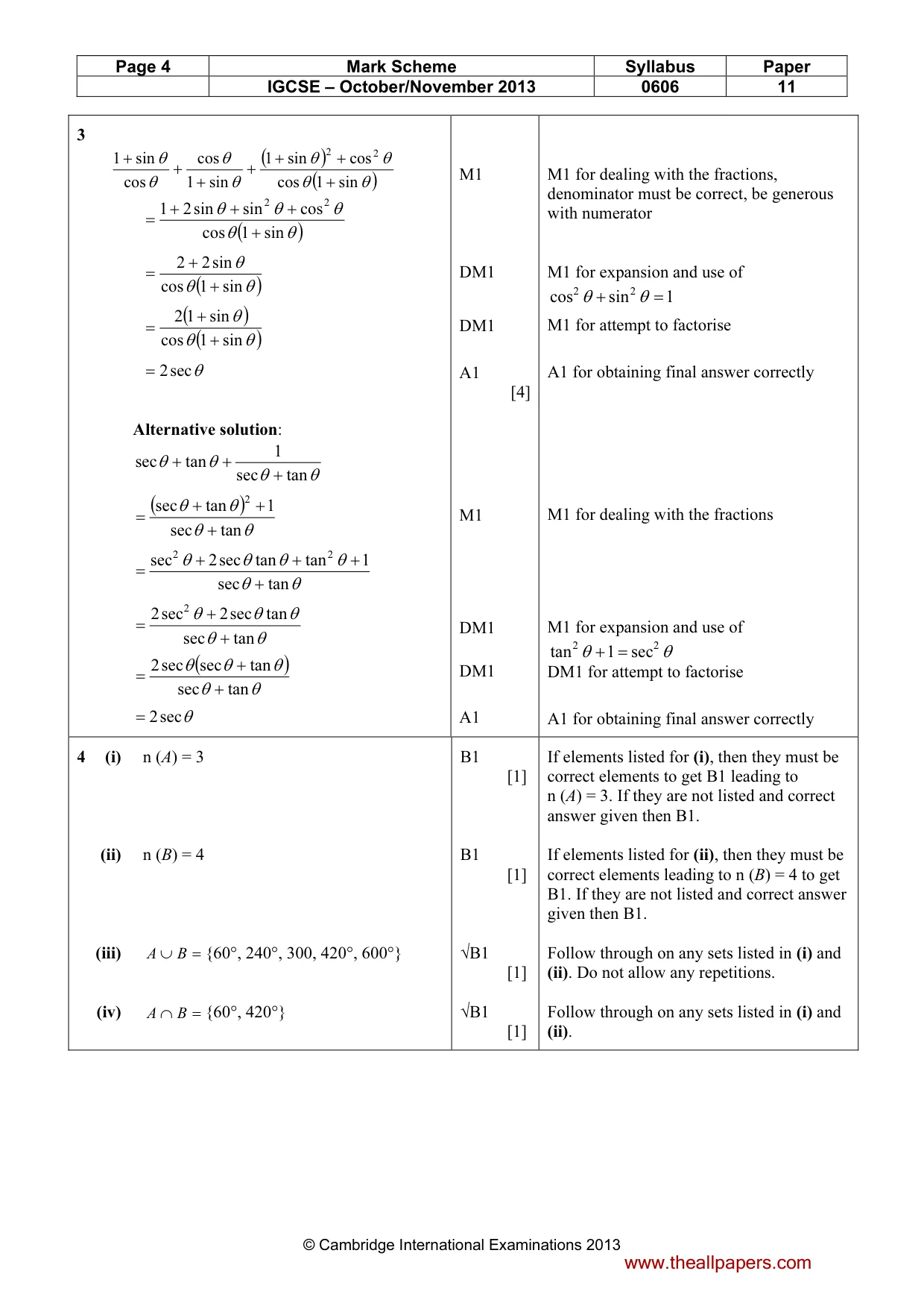 Mark scheme, page 4 of 10