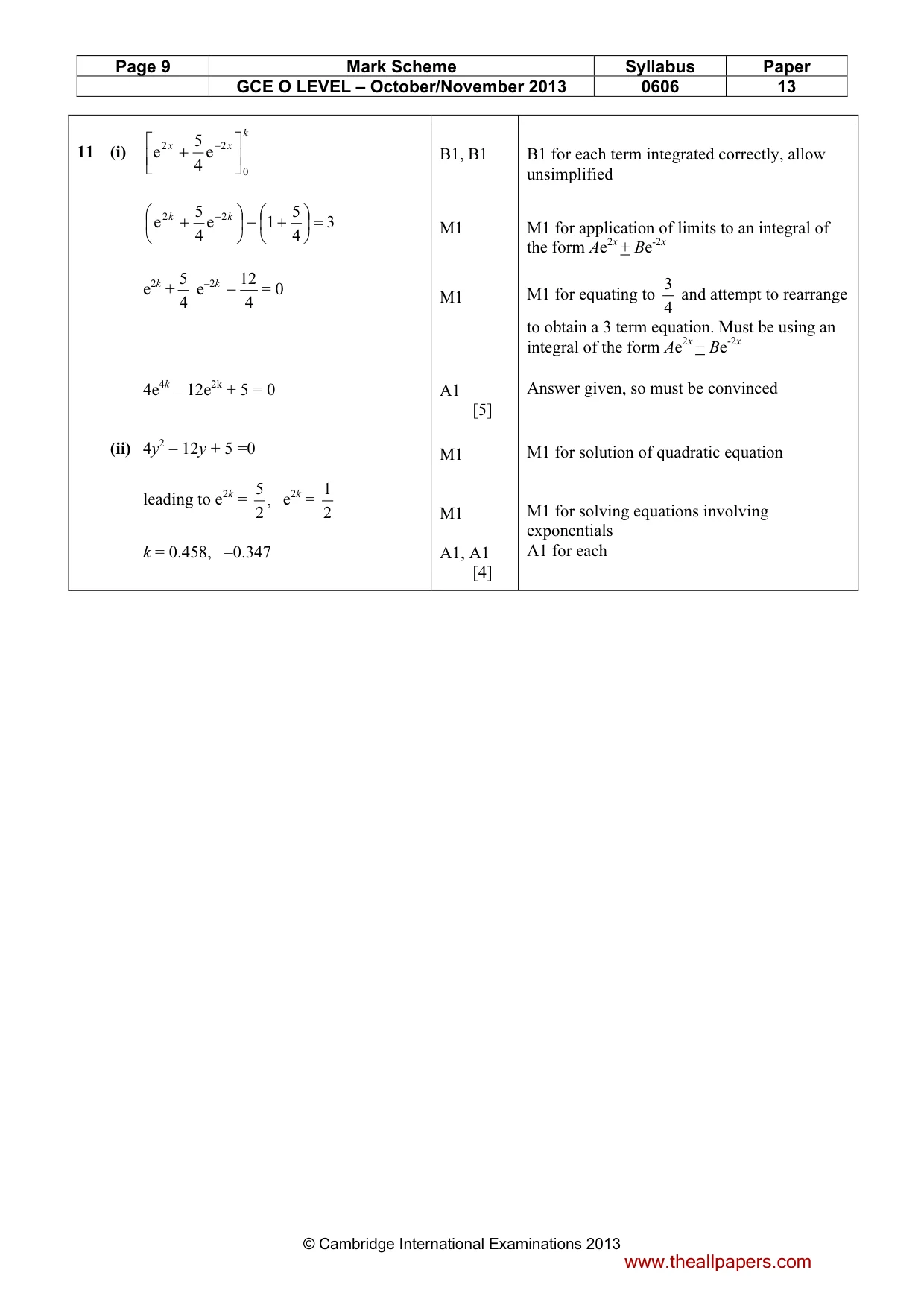 Mark scheme, page 9 of 9