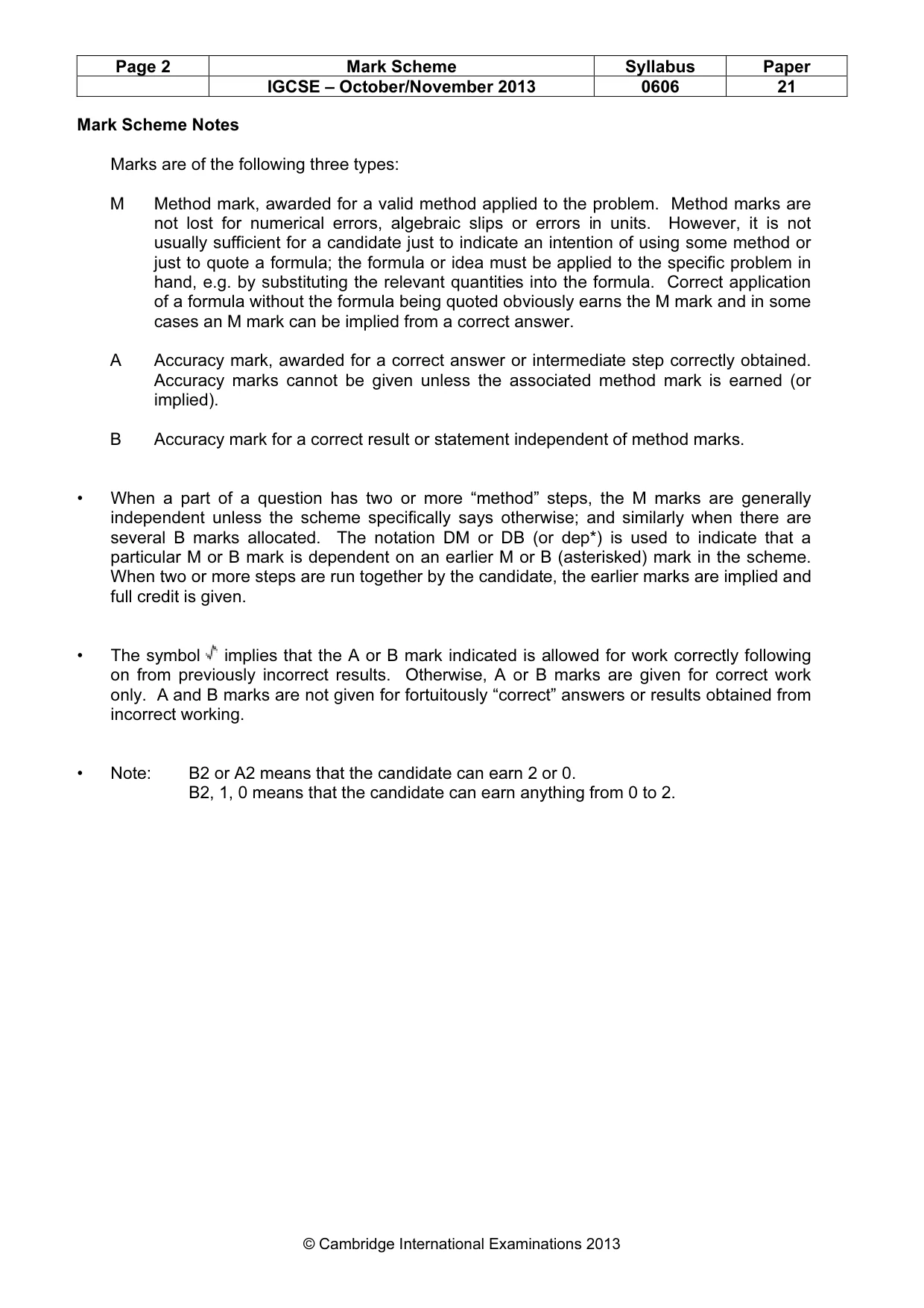 Mark scheme, page 2 of 8