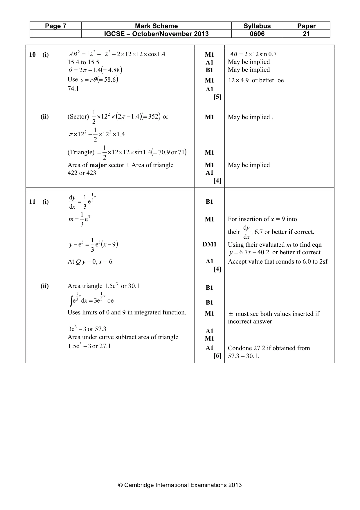 Mark scheme, page 7 of 8