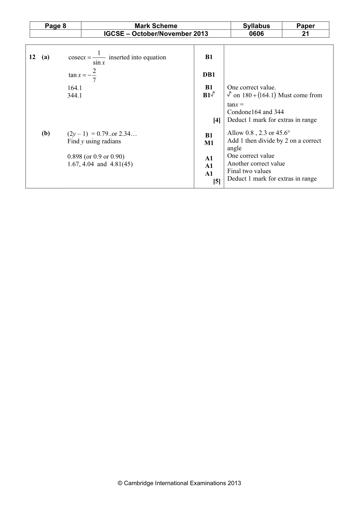 Mark scheme, page 8 of 8