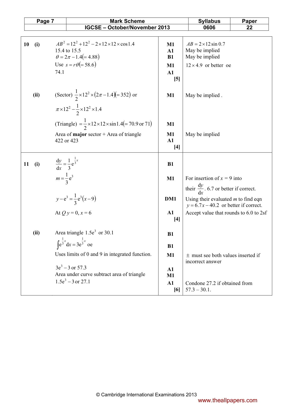 Mark scheme, page 7 of 8