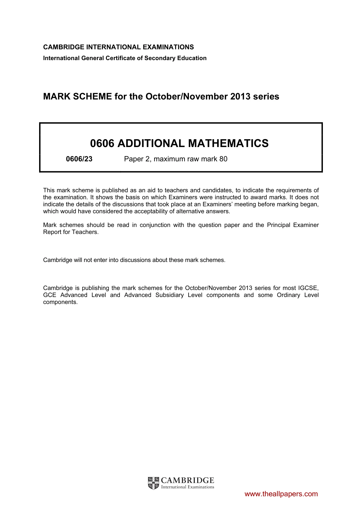 Mark scheme, page 1 of 6