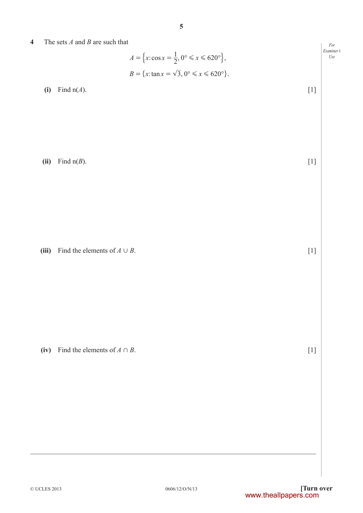 Cambridge IGCSE Mathematics - Additional 0606 2013 Oct/Nov Paper 1 · Variant 2 question paper, page 5 of 16