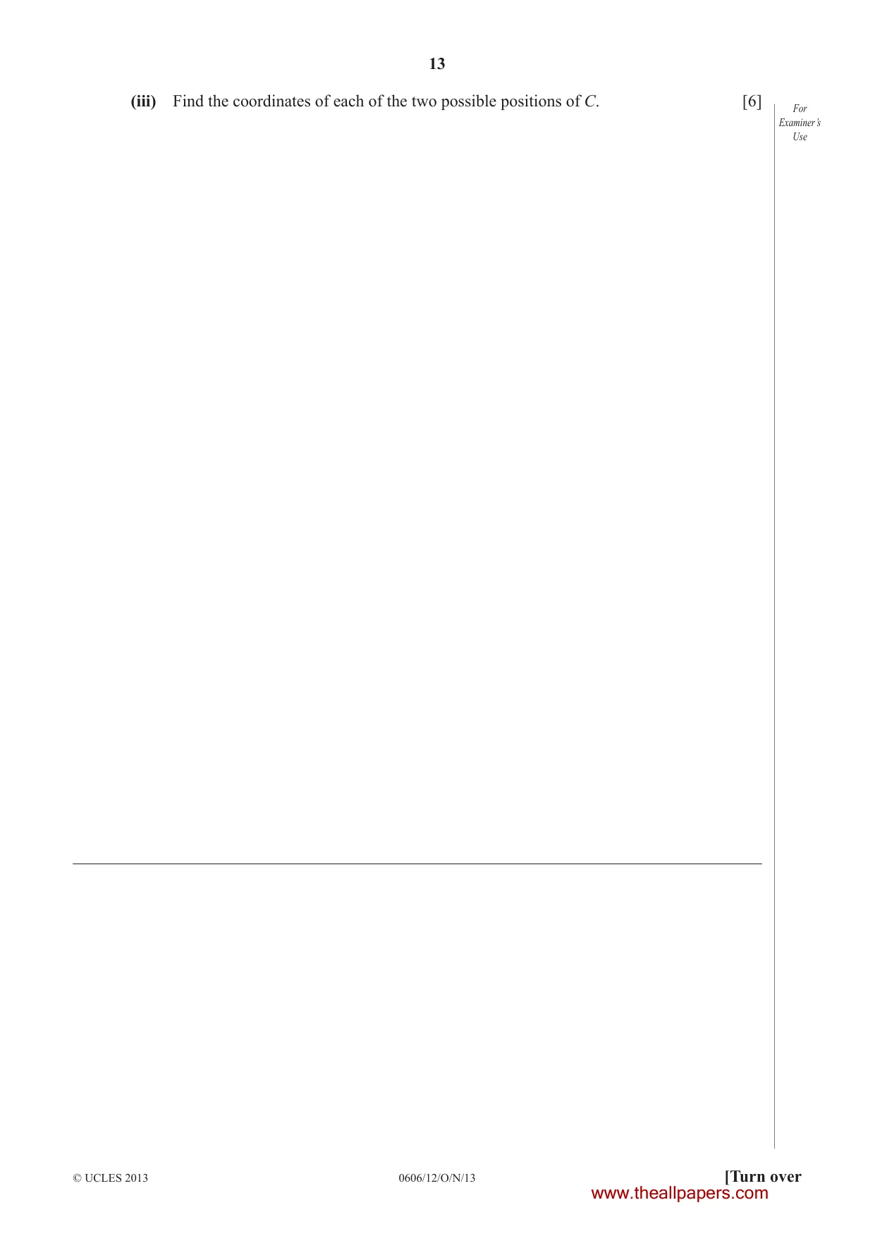 Cambridge IGCSE Mathematics - Additional 0606 2013 Oct/Nov Paper 1 · Variant 2 question paper, page 13 of 16