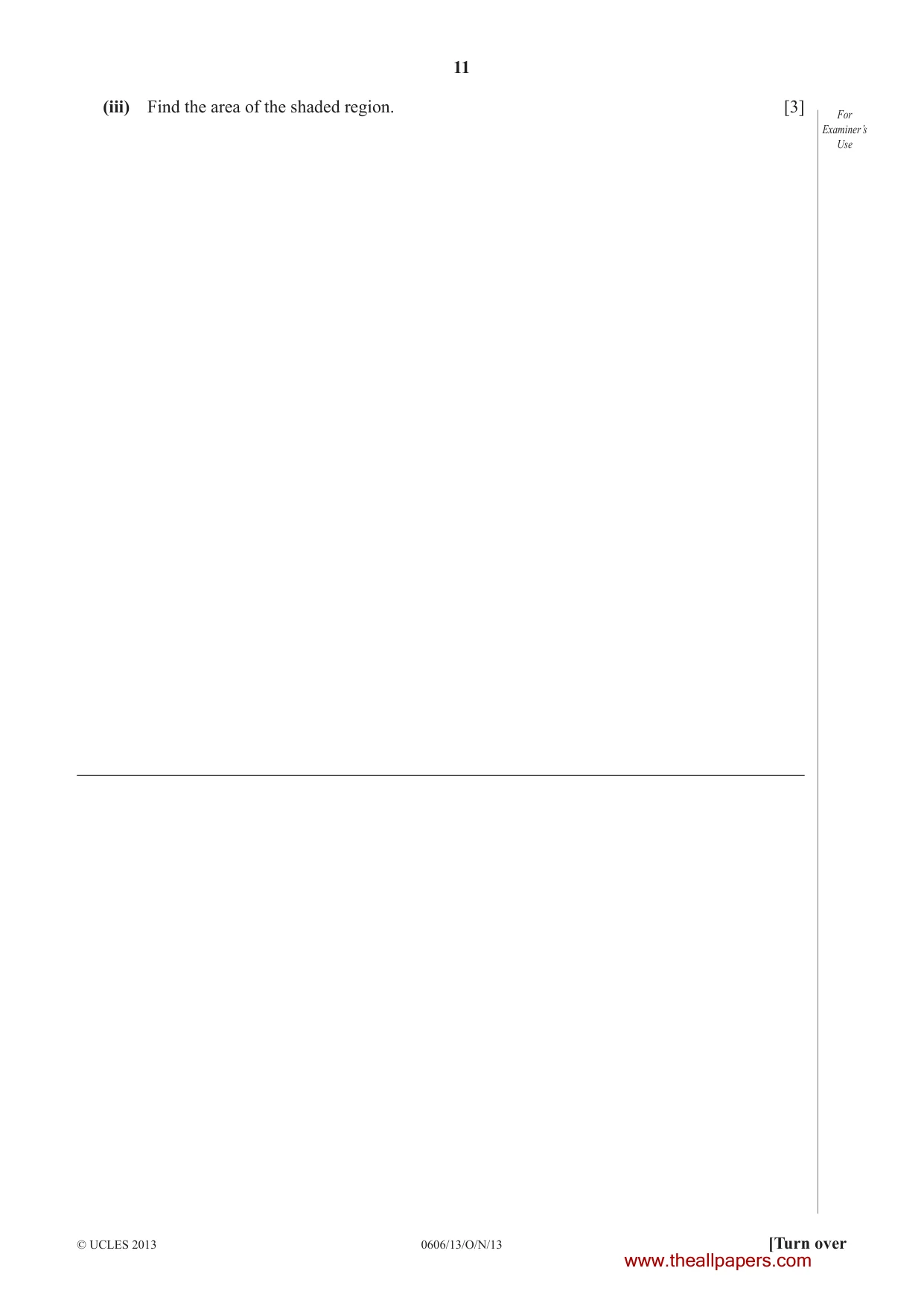 Cambridge IGCSE Mathematics - Additional 0606 2013 Oct/Nov Paper 1 · Variant 3 question paper, page 11 of 16