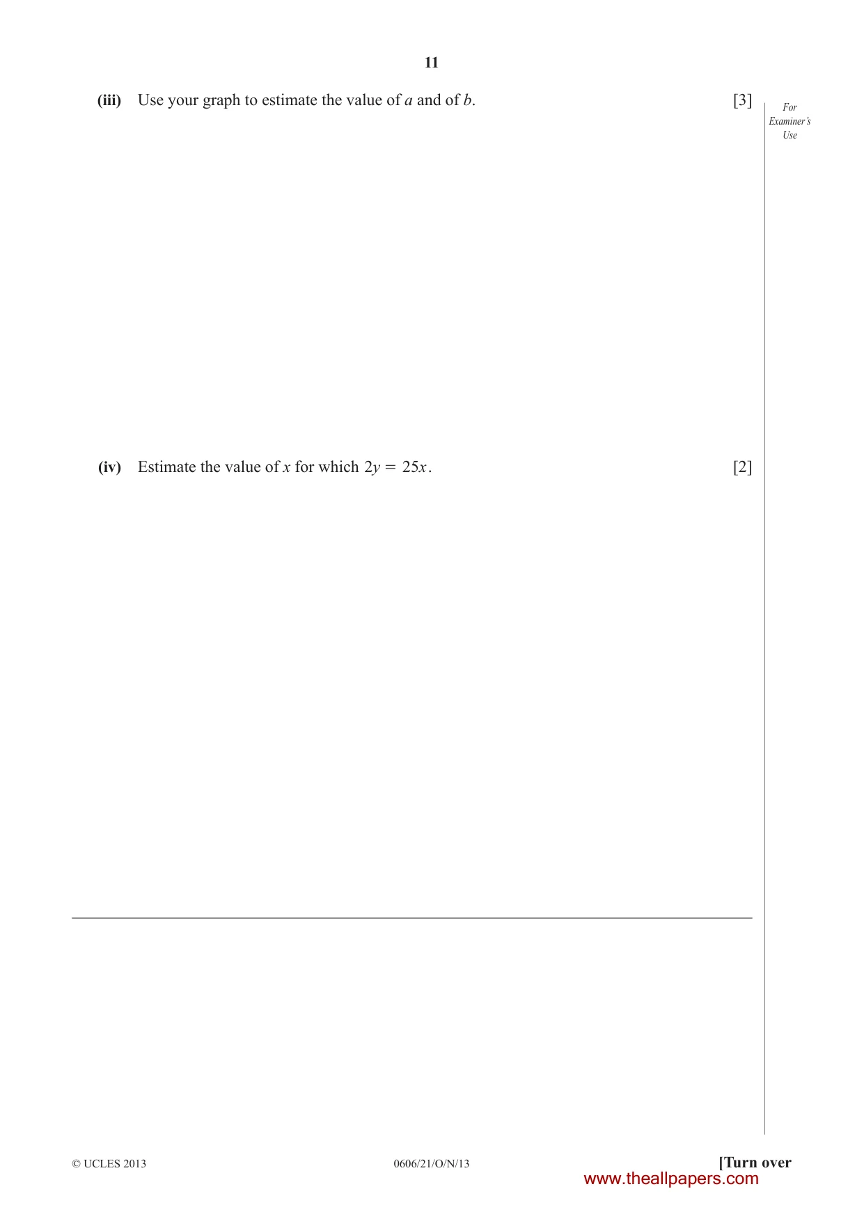 Cambridge IGCSE Mathematics - Additional 0606 2013 Oct/Nov Paper 2 · Variant 1 question paper, page 11 of 20