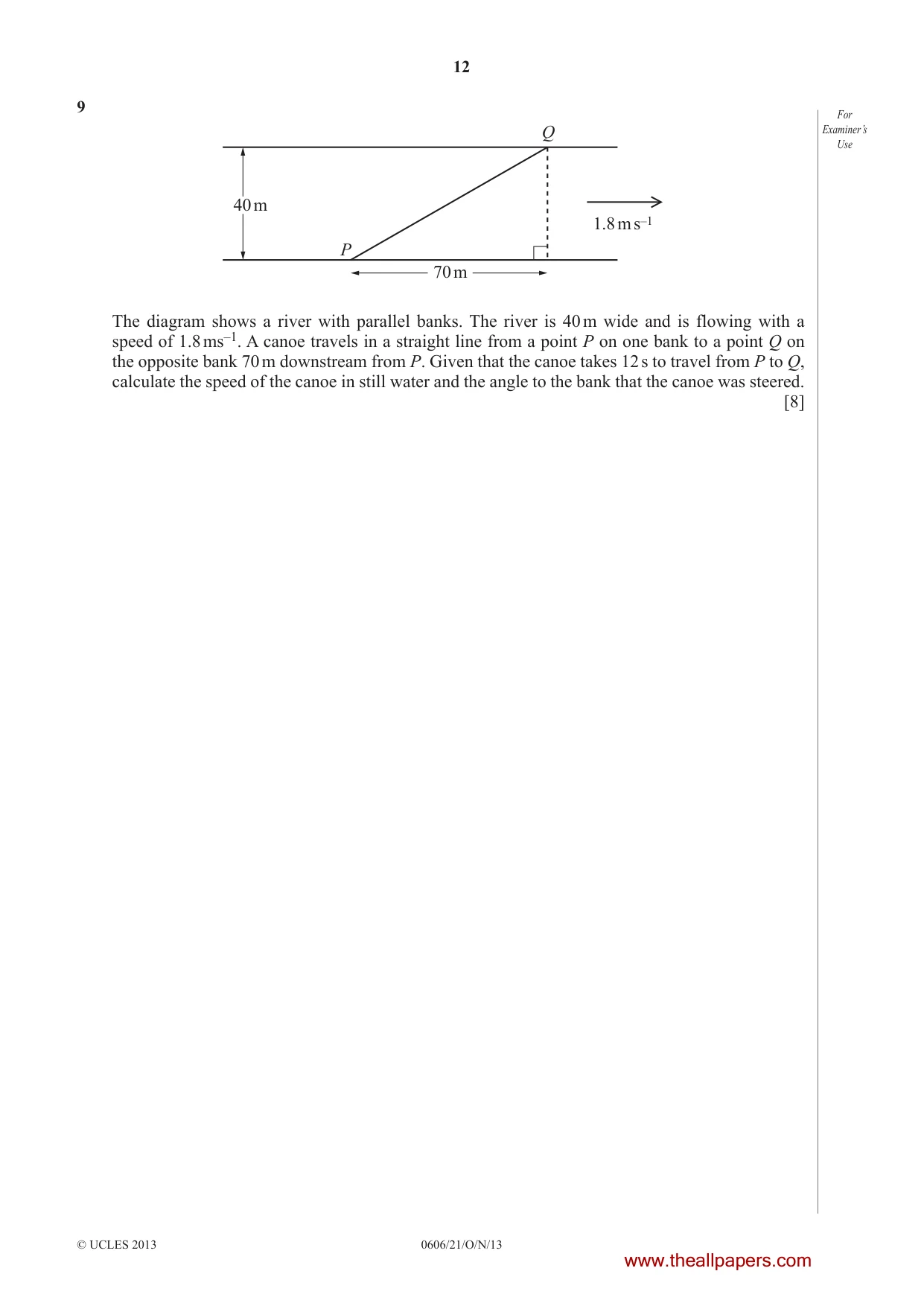 Cambridge IGCSE Mathematics - Additional 0606 2013 Oct/Nov Paper 2 · Variant 1 question paper, page 12 of 20