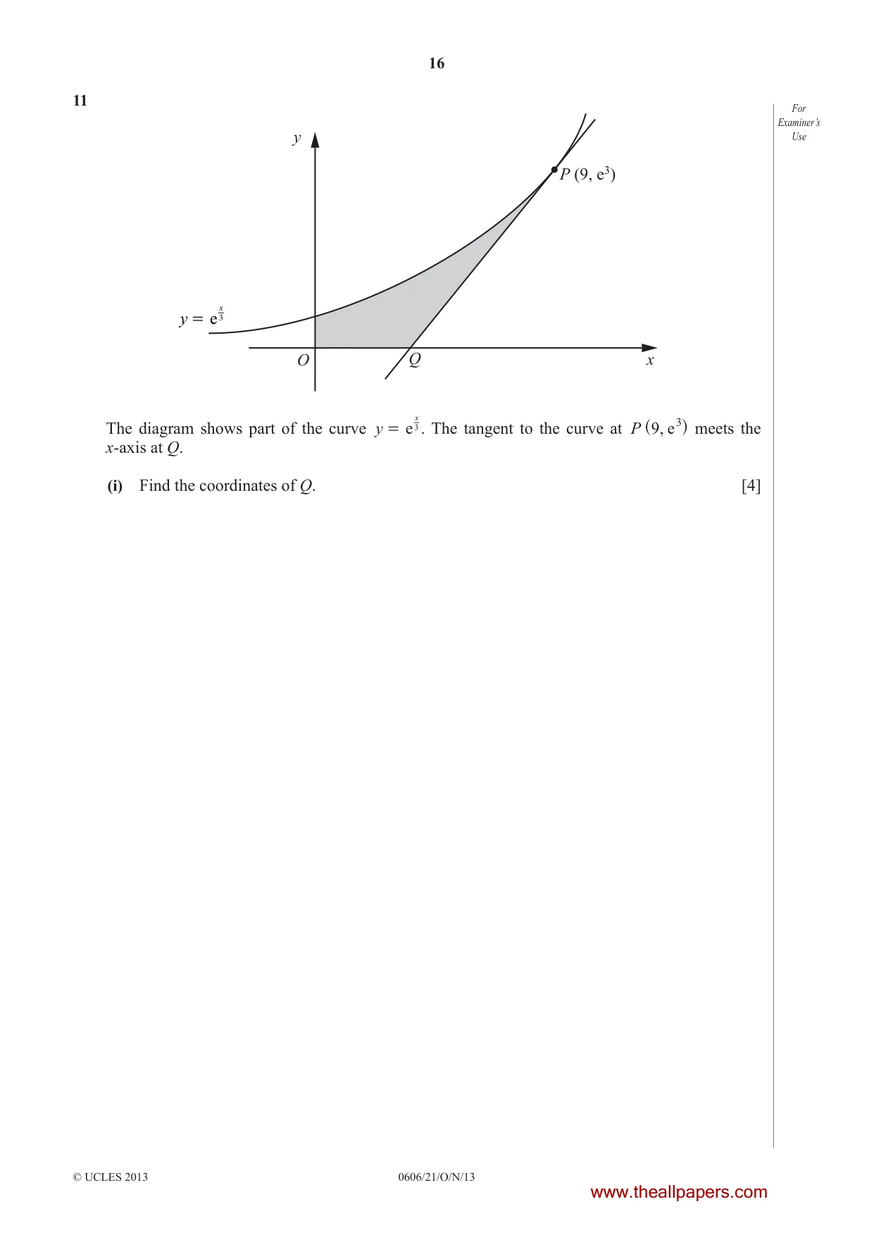 Cambridge IGCSE Mathematics - Additional 0606 2013 Oct/Nov Paper 2 · Variant 1 question paper, page 16 of 20