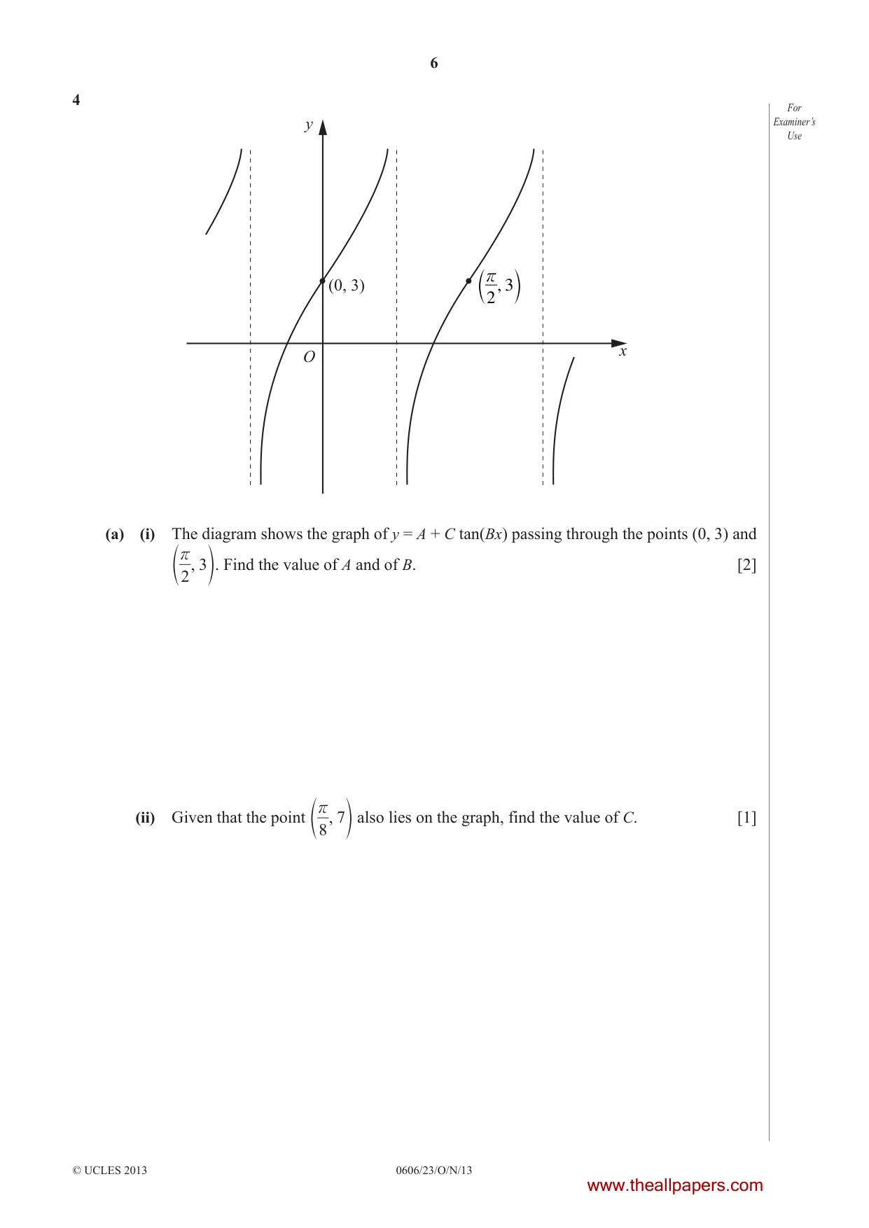 Cambridge IGCSE Mathematics - Additional 0606 2013 Oct/Nov Paper 2 · Variant 3 question paper, page 6 of 20