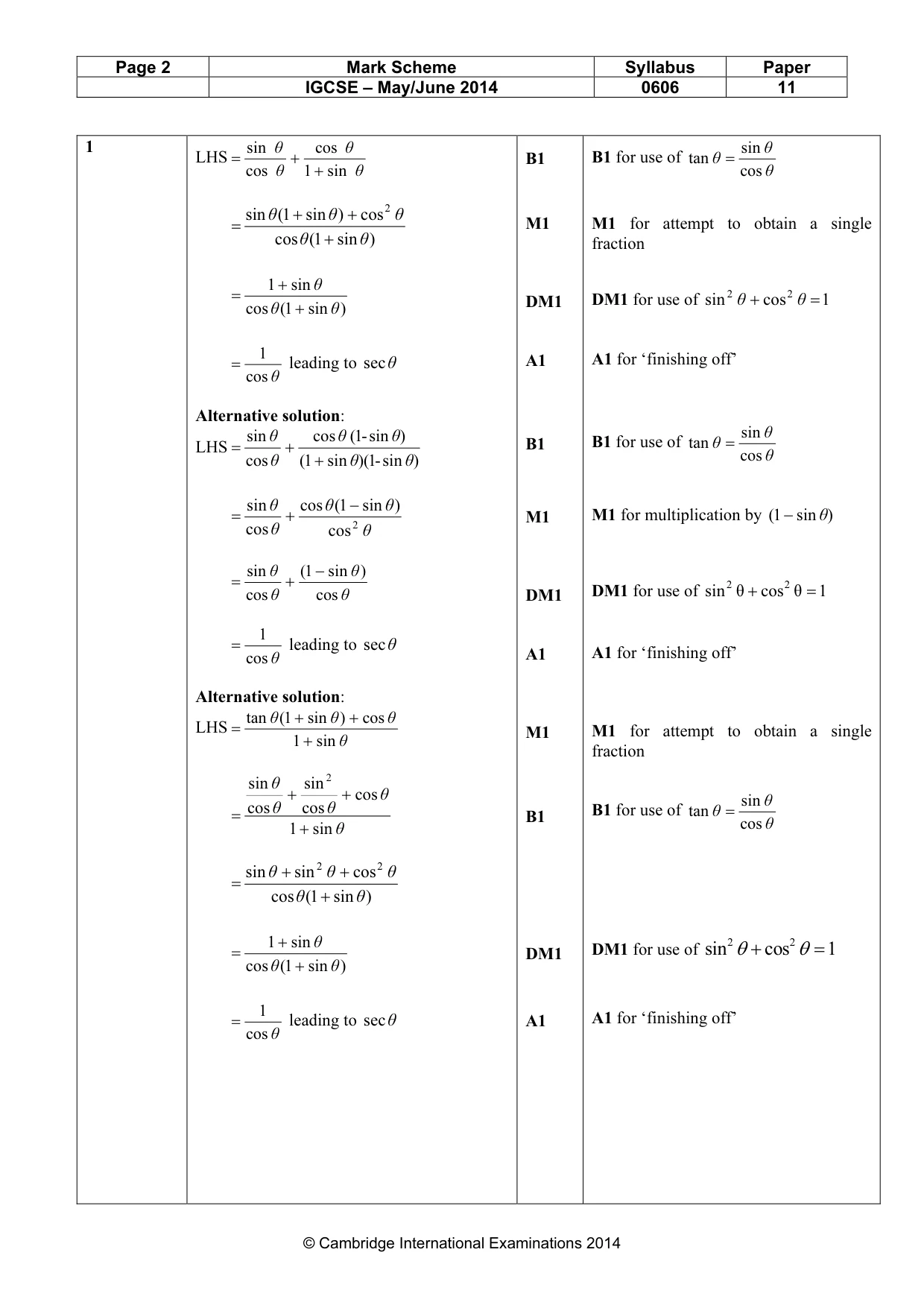 Mark scheme, page 2 of 7